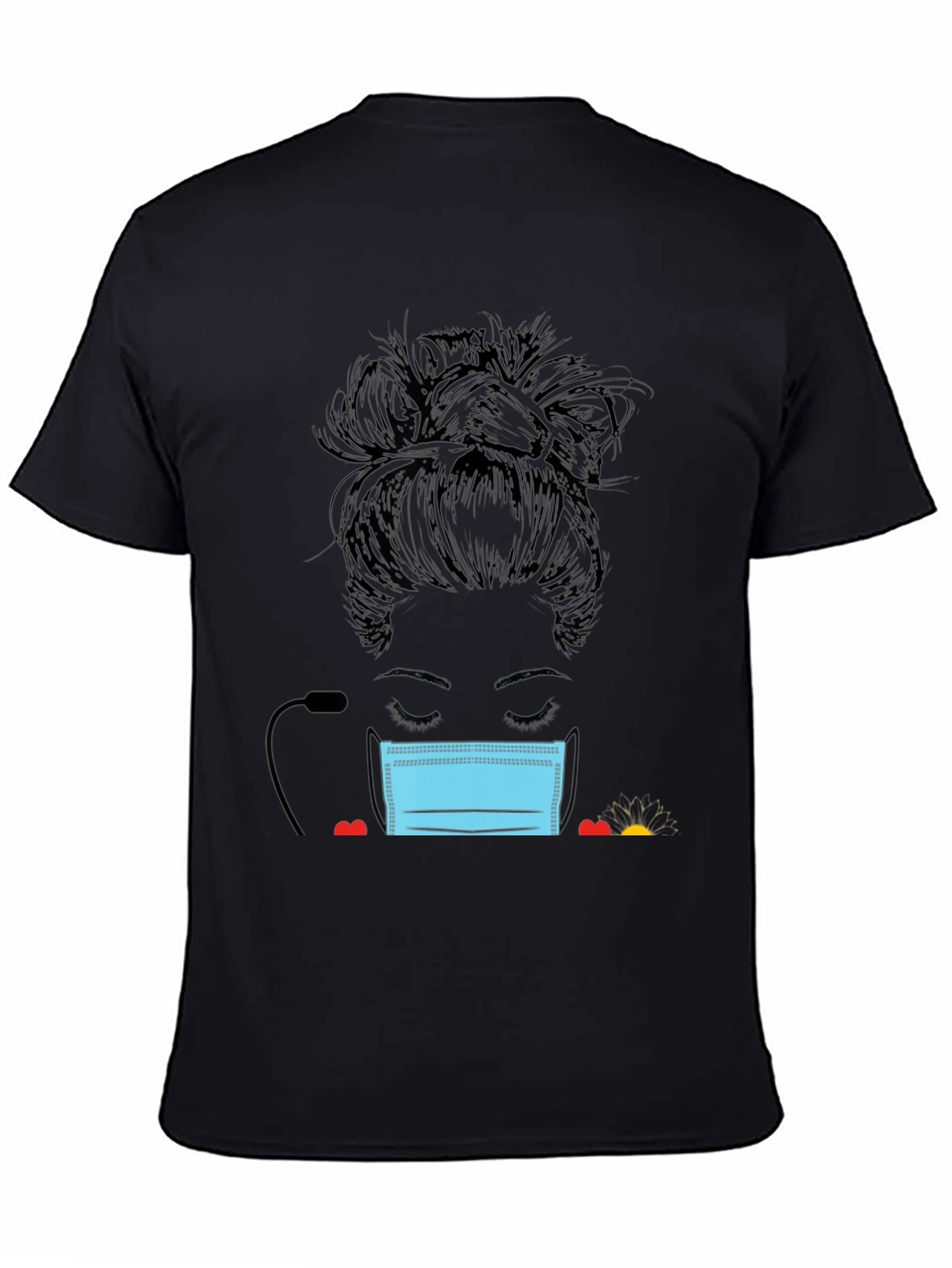 Masked Messy Bun Graphic Tee