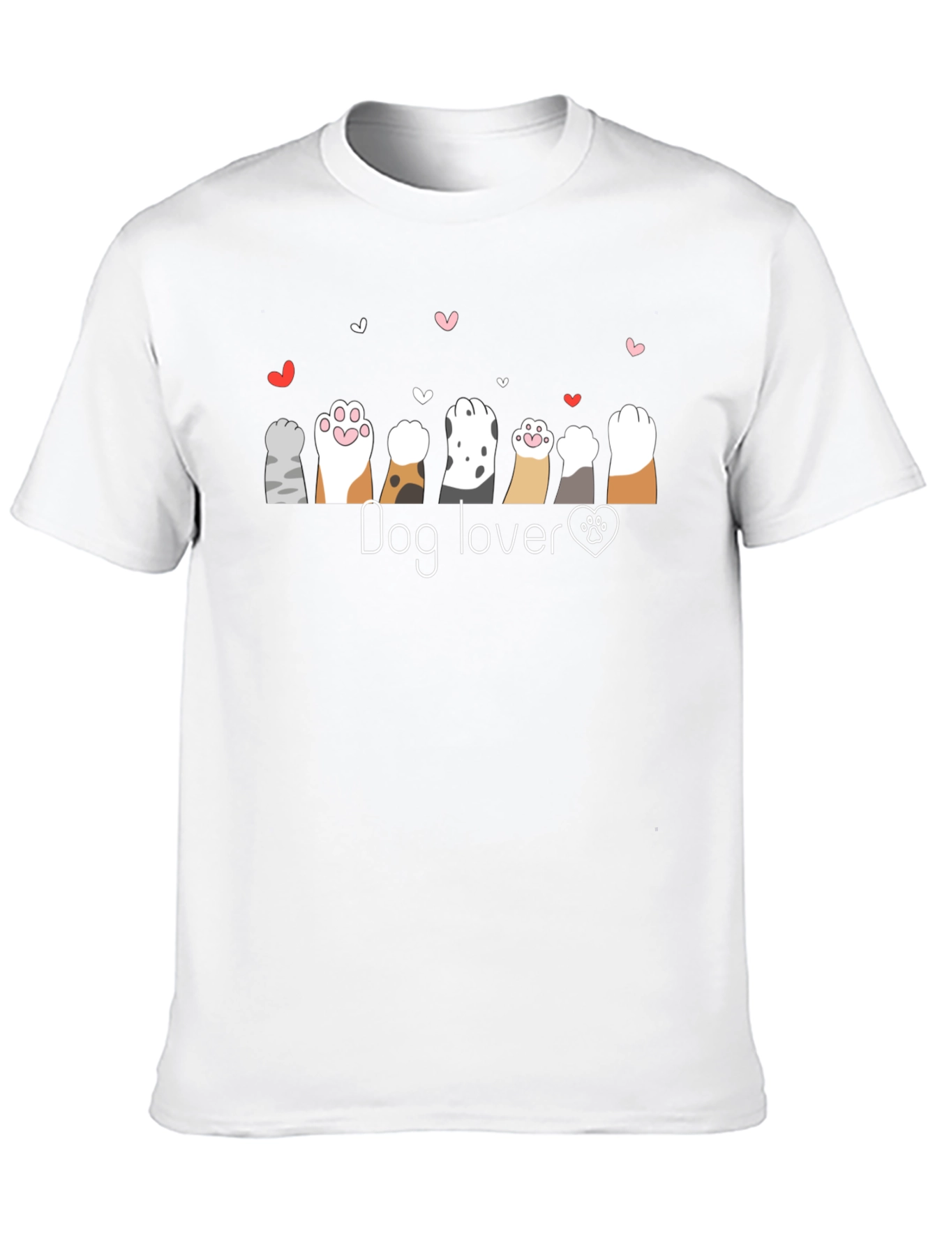 Dog Lover Paw Print Heart T-Shirt