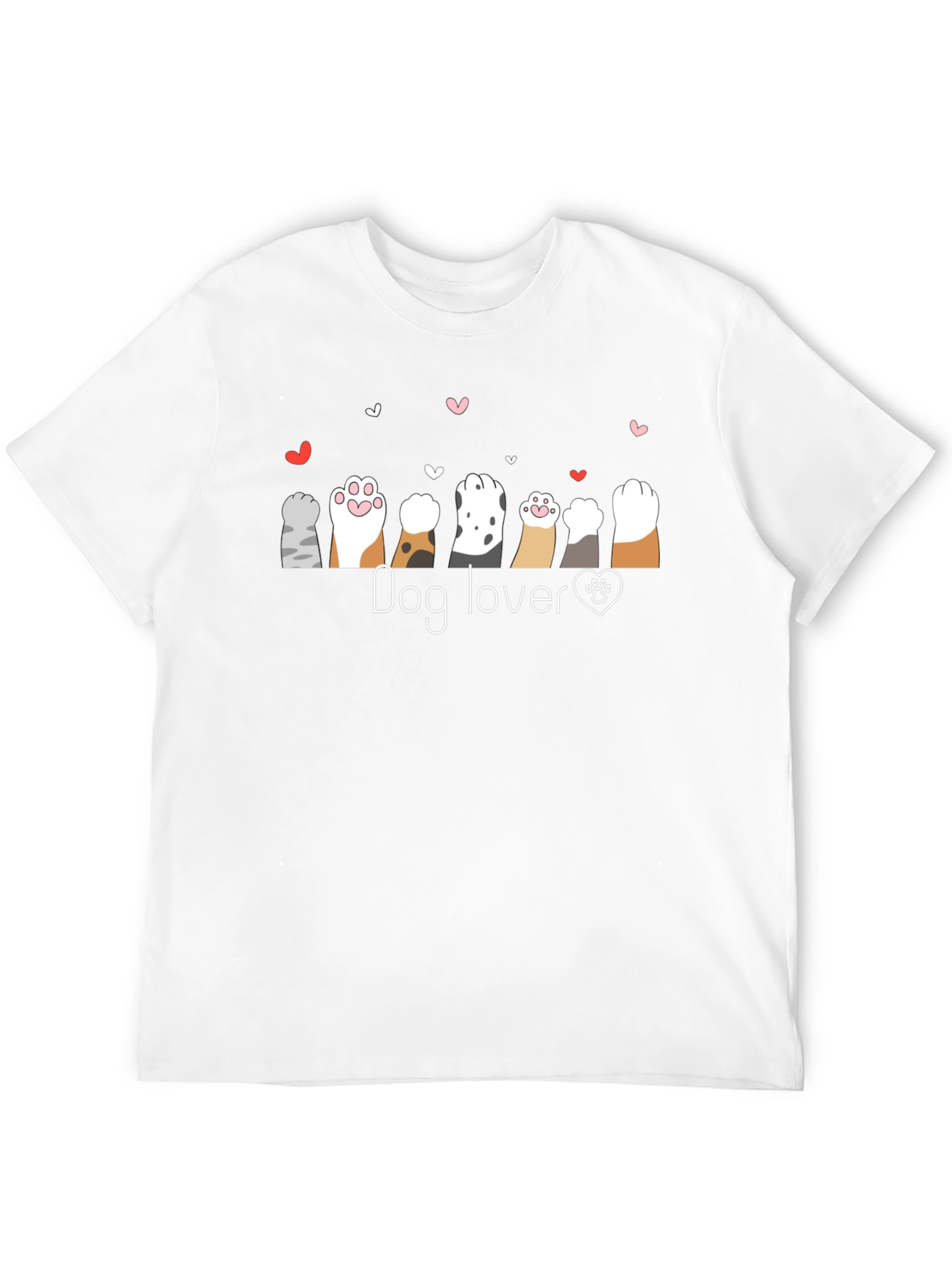 Dog Lover Paw Print Heart T-Shirt