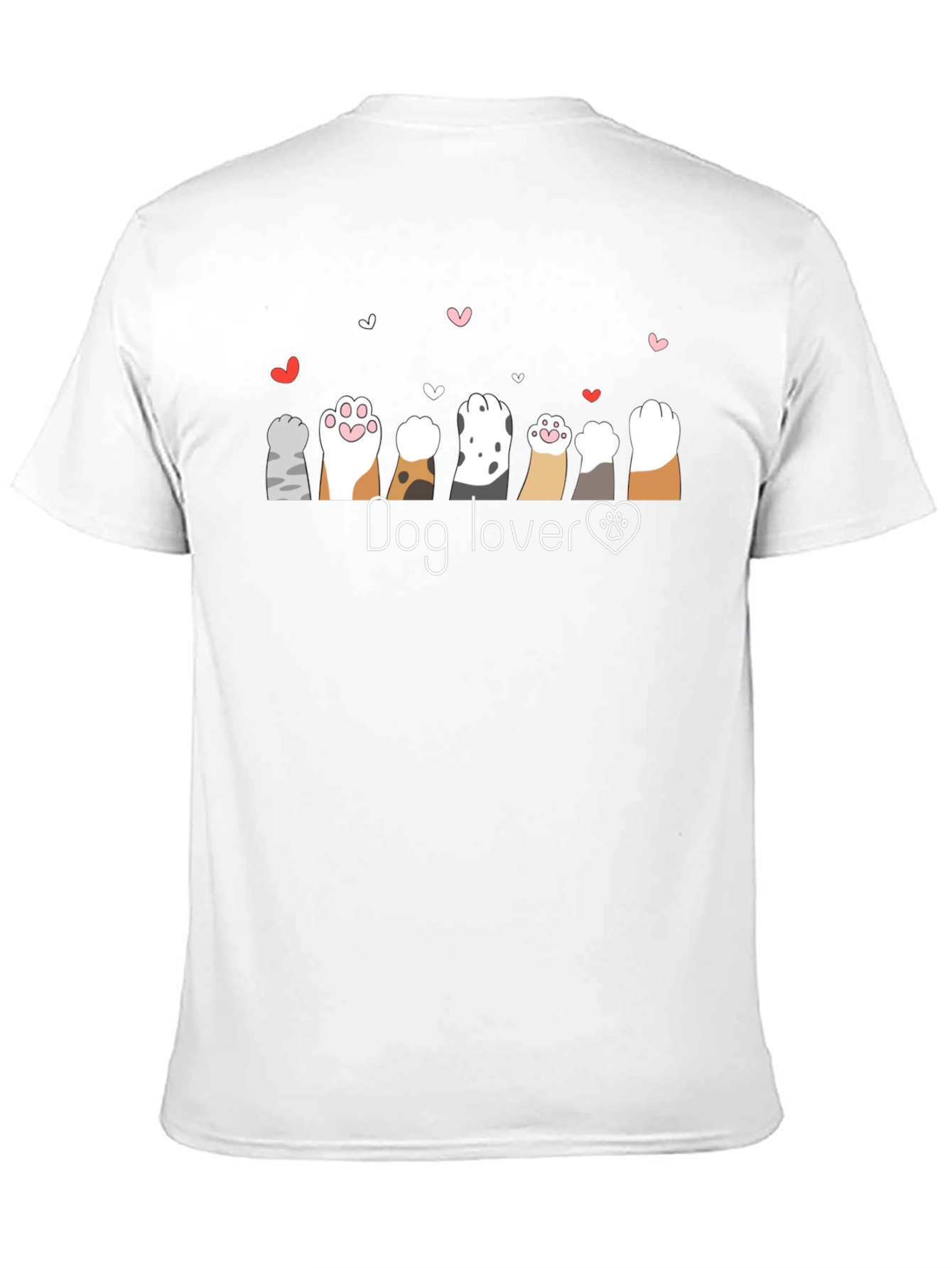 Dog Lover Paw Print Heart T-Shirt