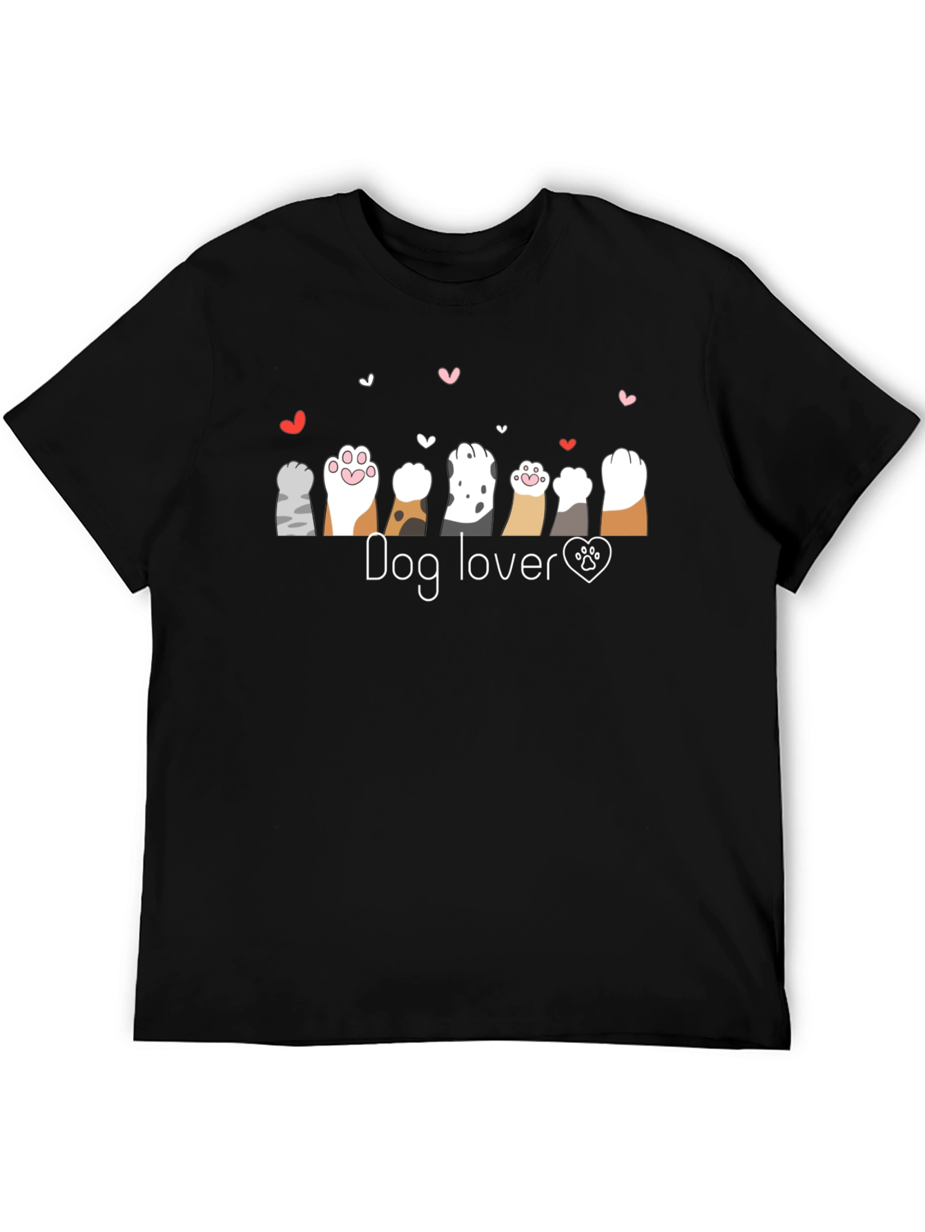 Dog Lover Paw Print Heart T-Shirt