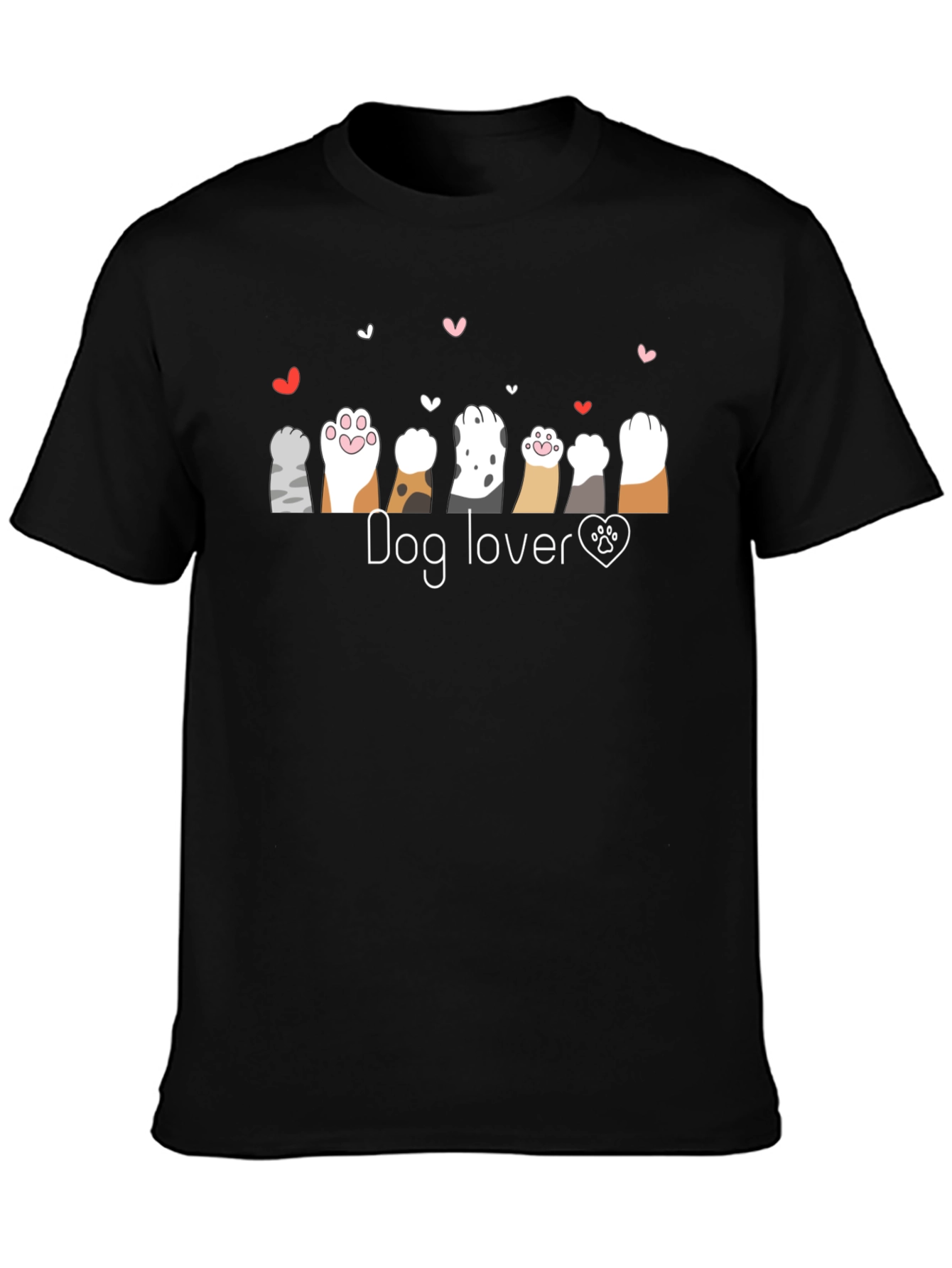 Dog Lover Paw Print Heart T-Shirt