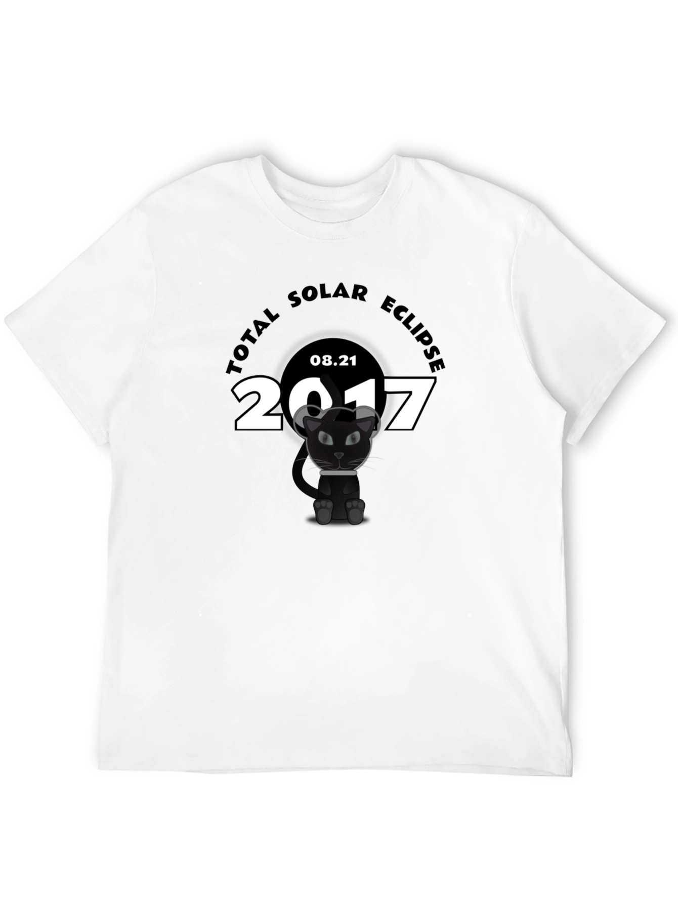 Total Solar Eclipse 2017 T-Shirt with Cat Graphic