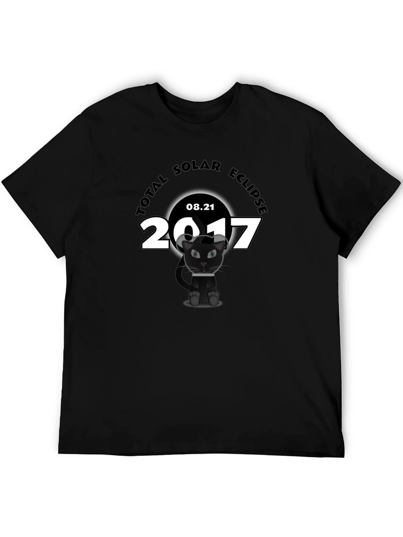 Total Solar Eclipse 2017 T-Shirt with Cat Graphic