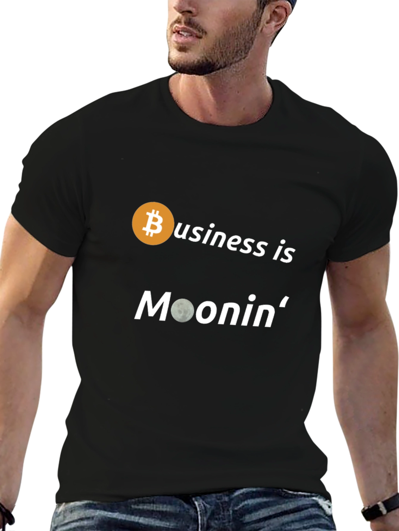 Bitcoin Business Moonin Black T-Shirt