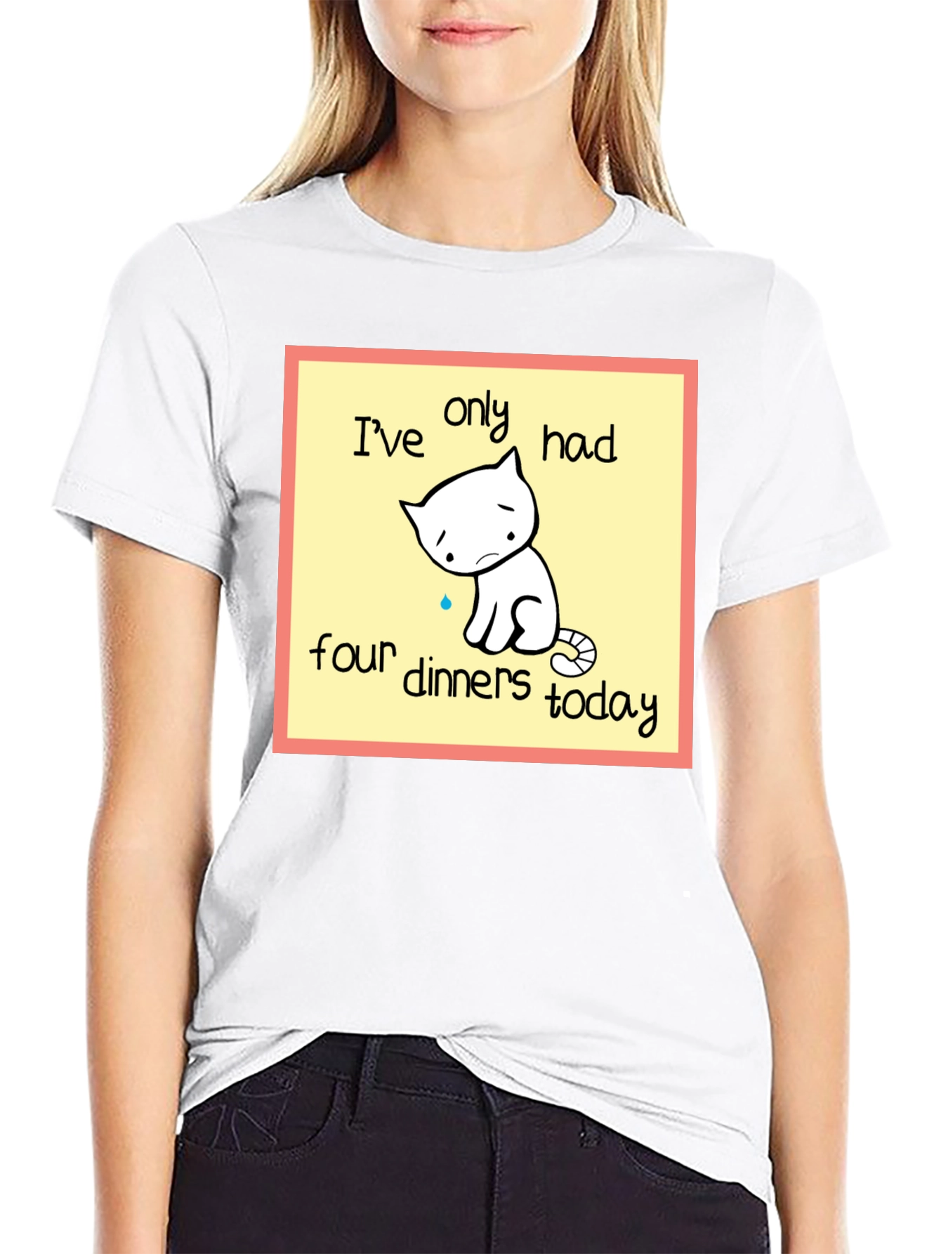 Funny Cat T-Shirt: Only Four Dinners Today