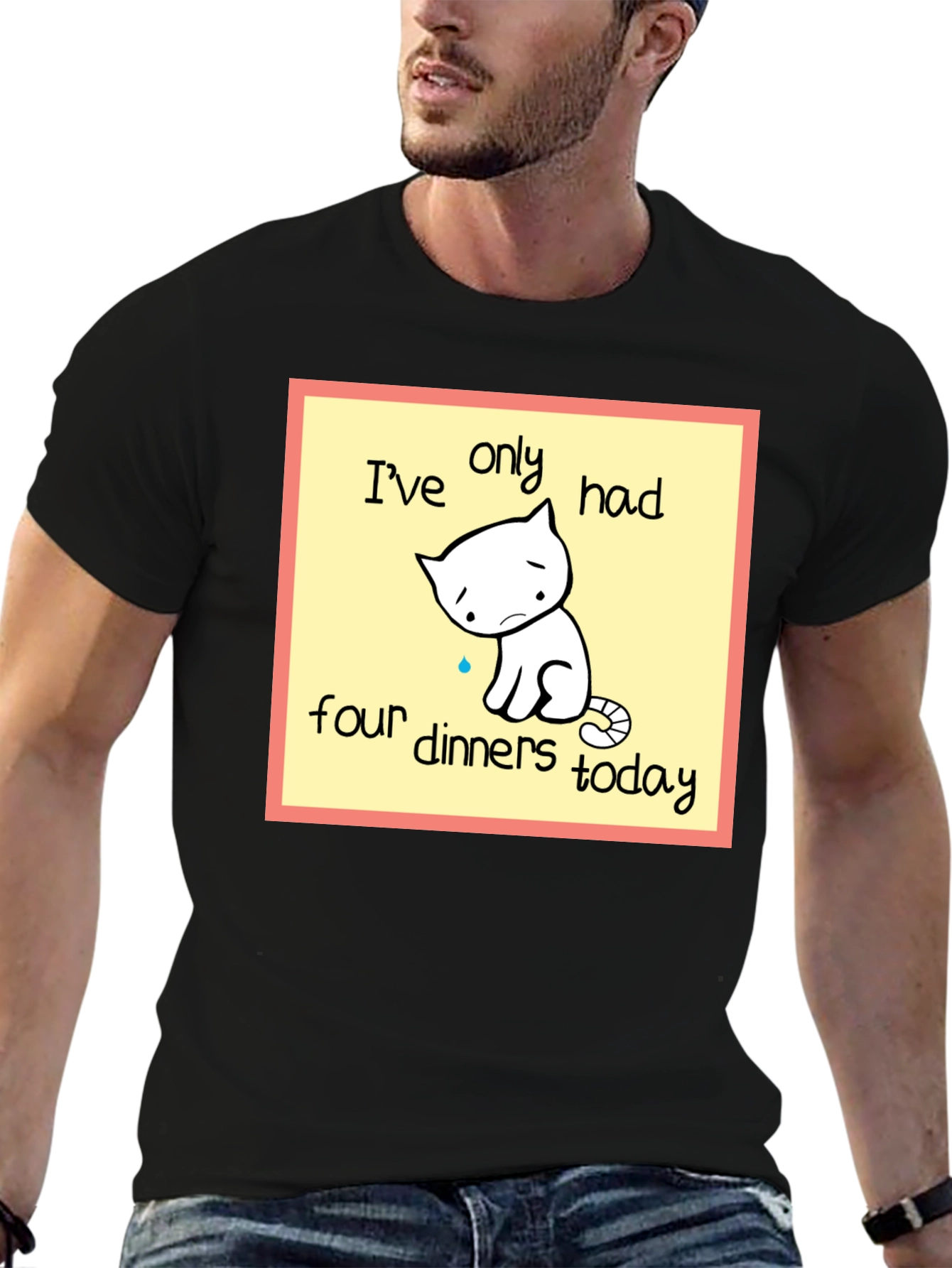 Funny Cat T-Shirt: Only Four Dinners Today