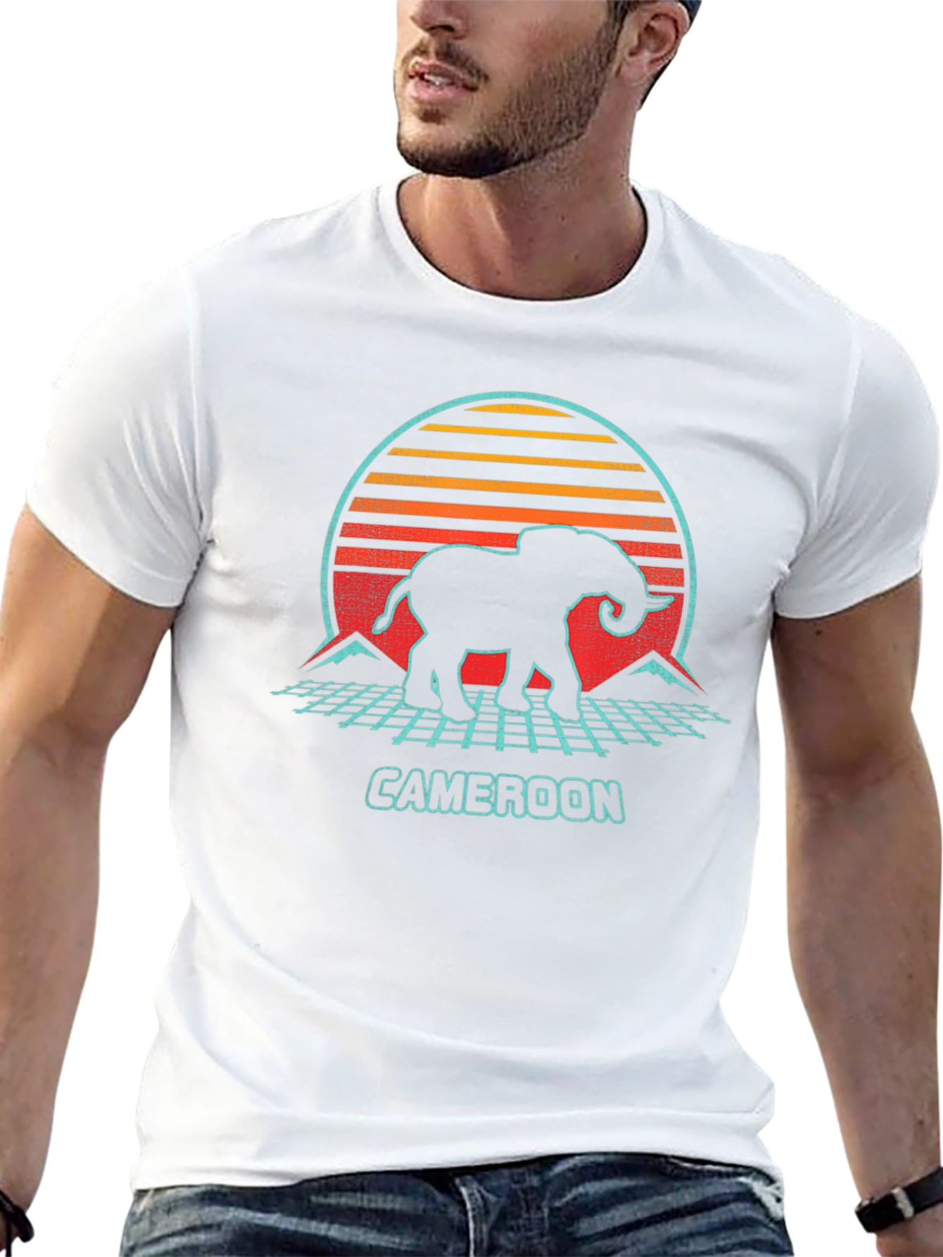 Cameroon Elephant Retro T-Shirt