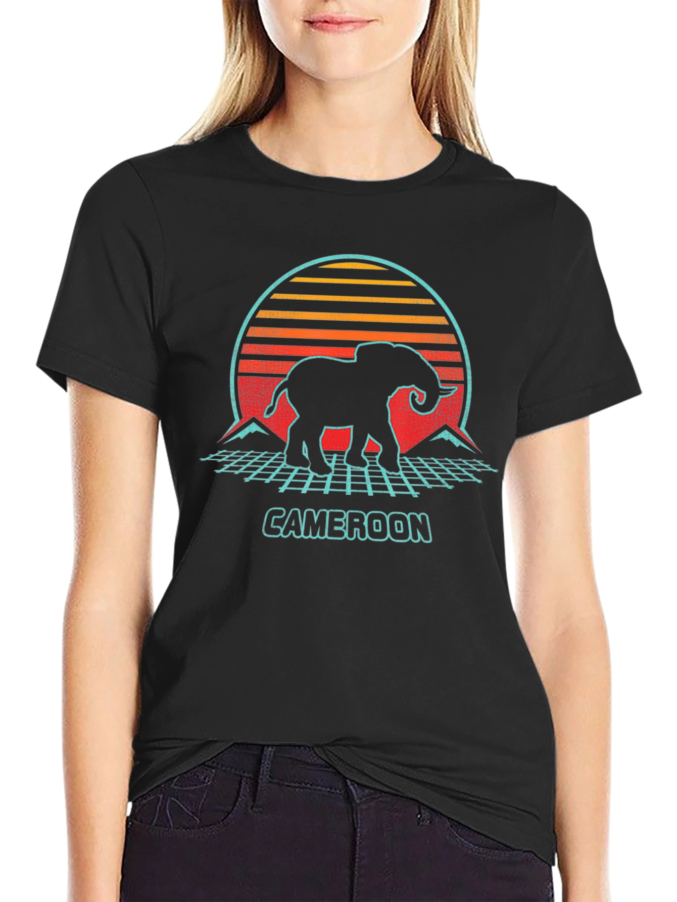 Cameroon Elephant Retro T-Shirt