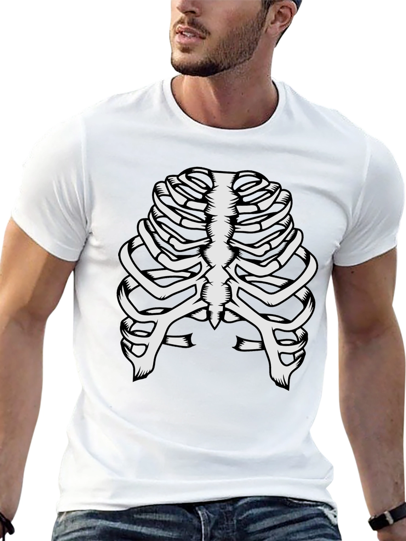 Skeleton Rib Cage T-Shirt - Halloween Costume Tee