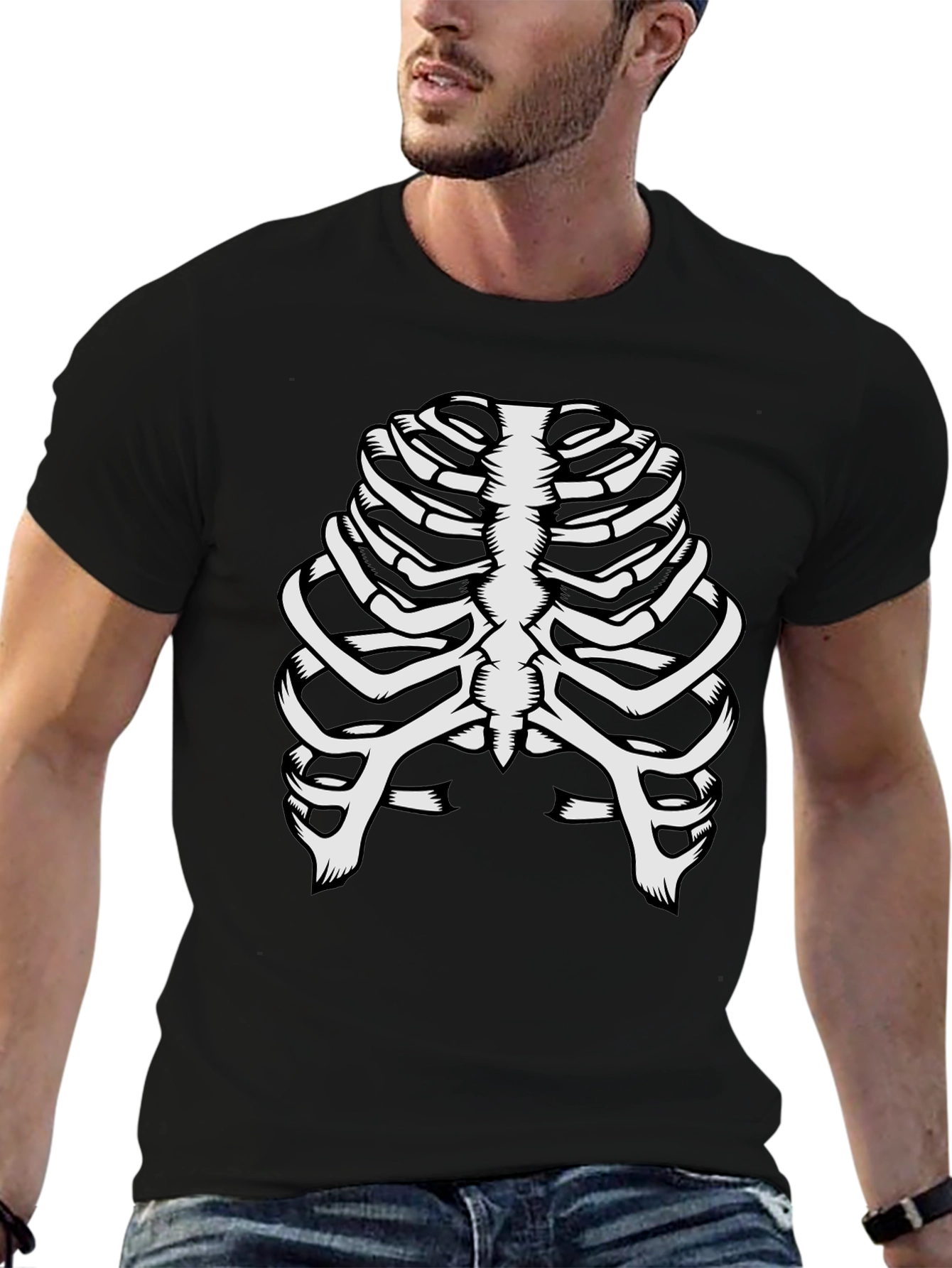 Skeleton Rib Cage T-Shirt - Halloween Costume Tee