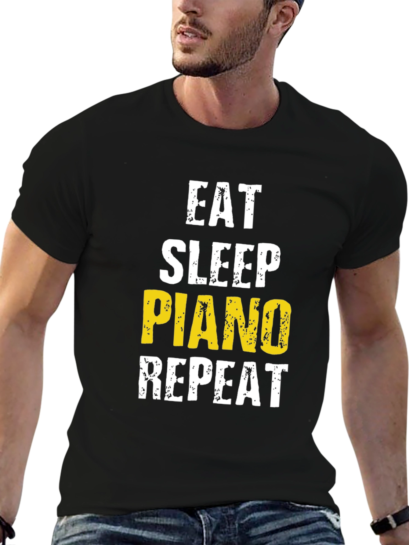 Eat Sleep Piano Repeat Graphic Tee