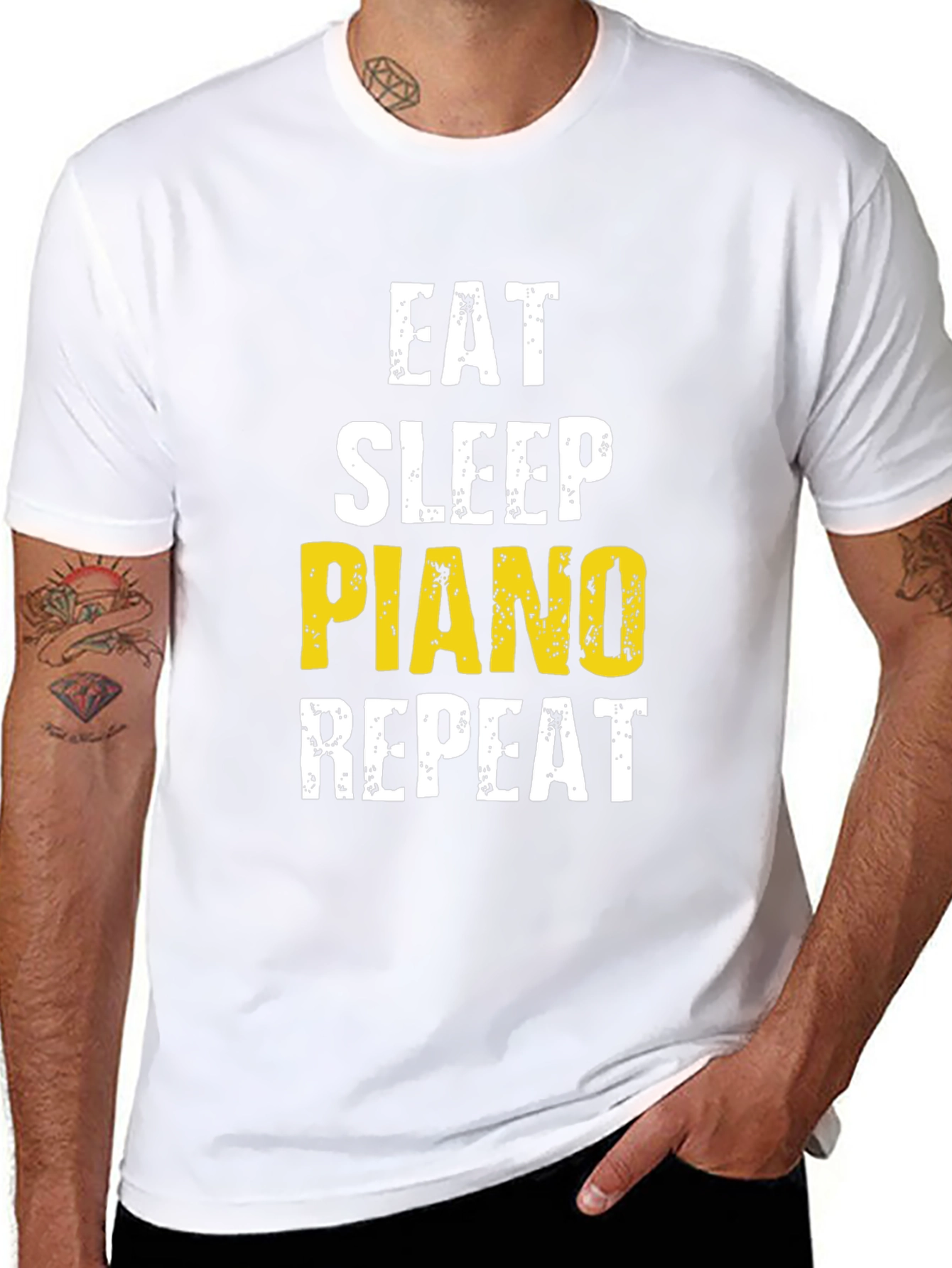Eat Sleep Piano Repeat Graphic Tee