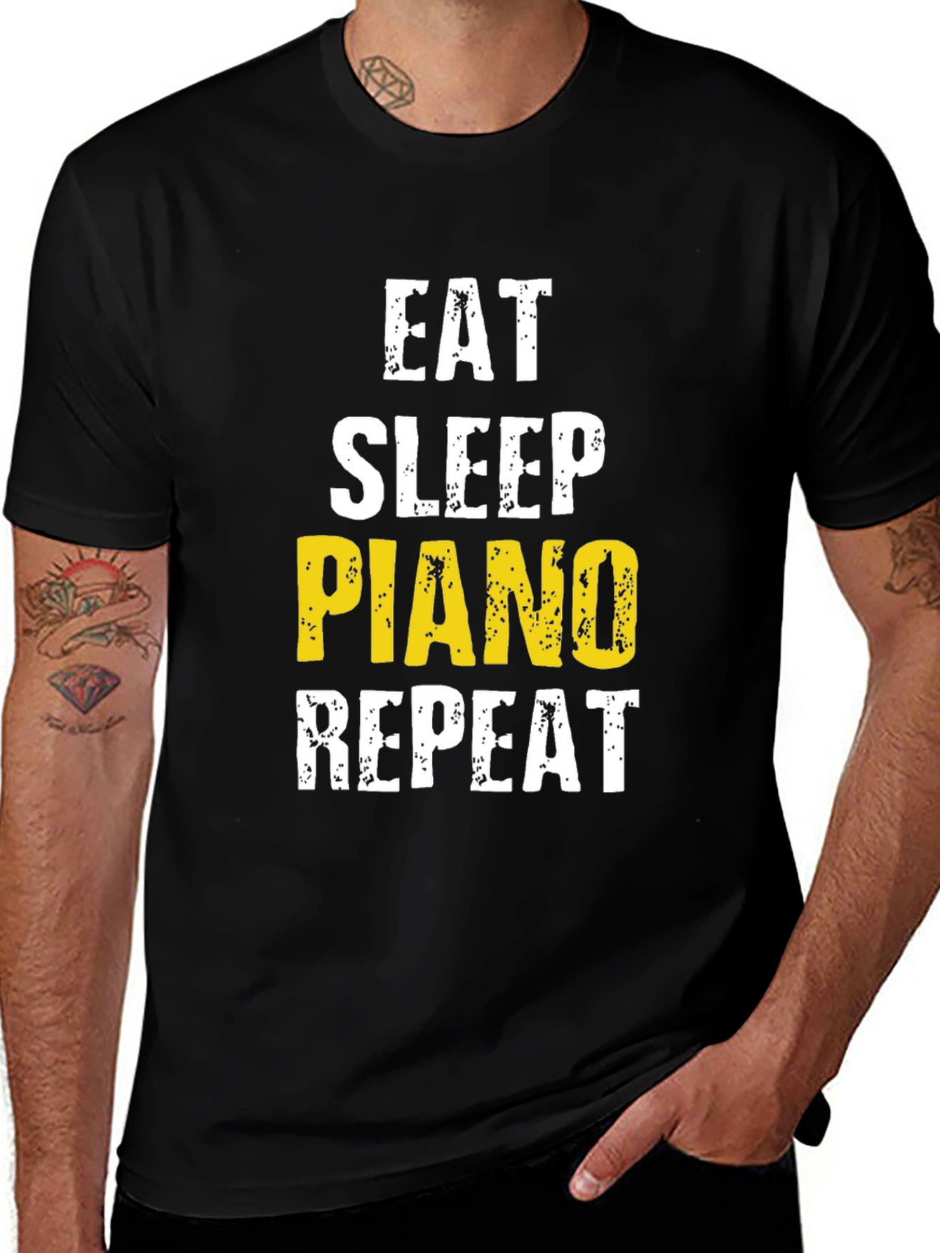 Eat Sleep Piano Repeat Graphic Tee