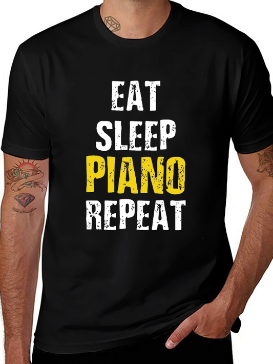Eat Sleep Piano Repeat Graphic Tee