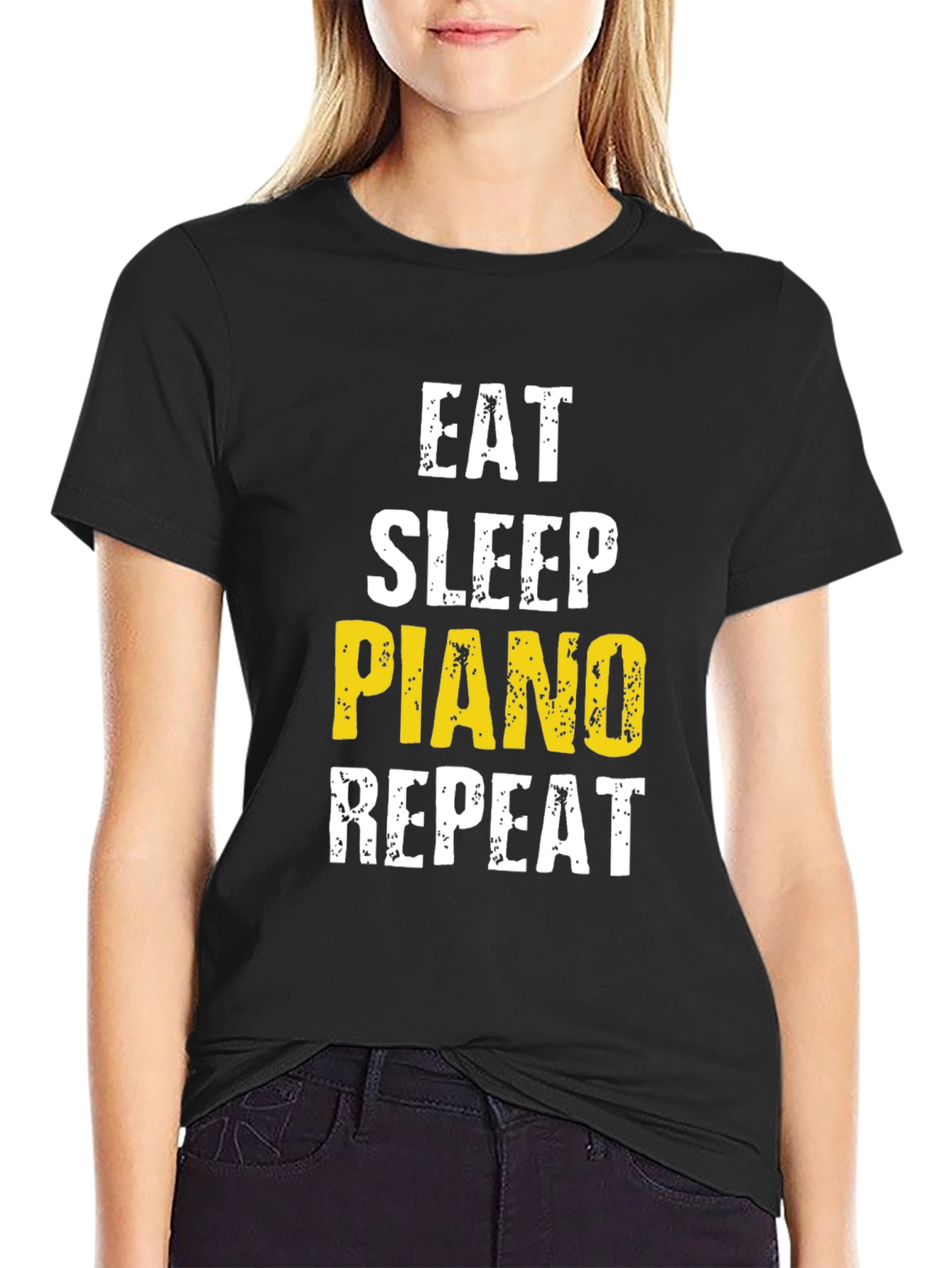 Eat Sleep Piano Repeat Graphic Tee