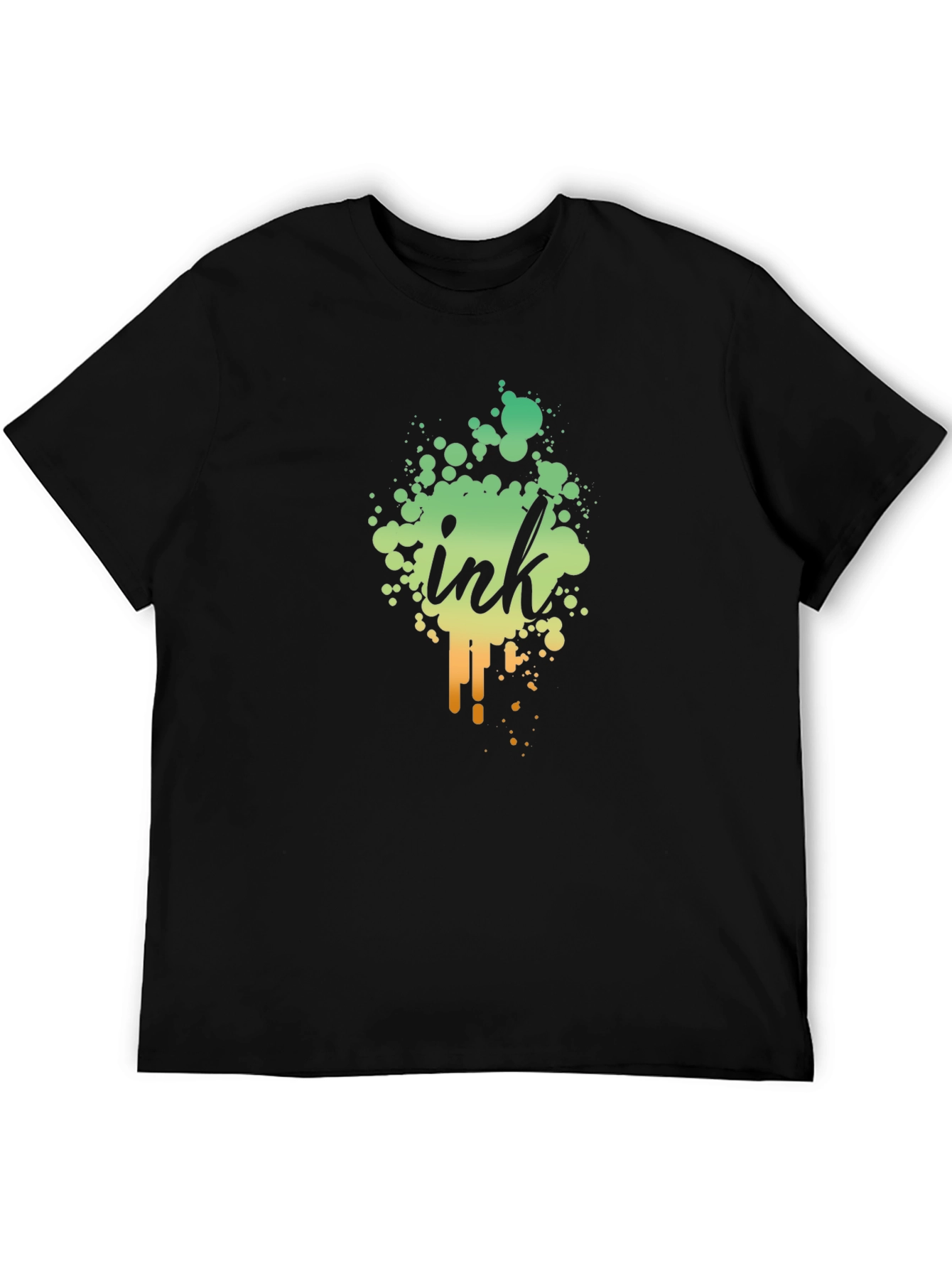 Ink Splatter Graphic Black T-Shirt