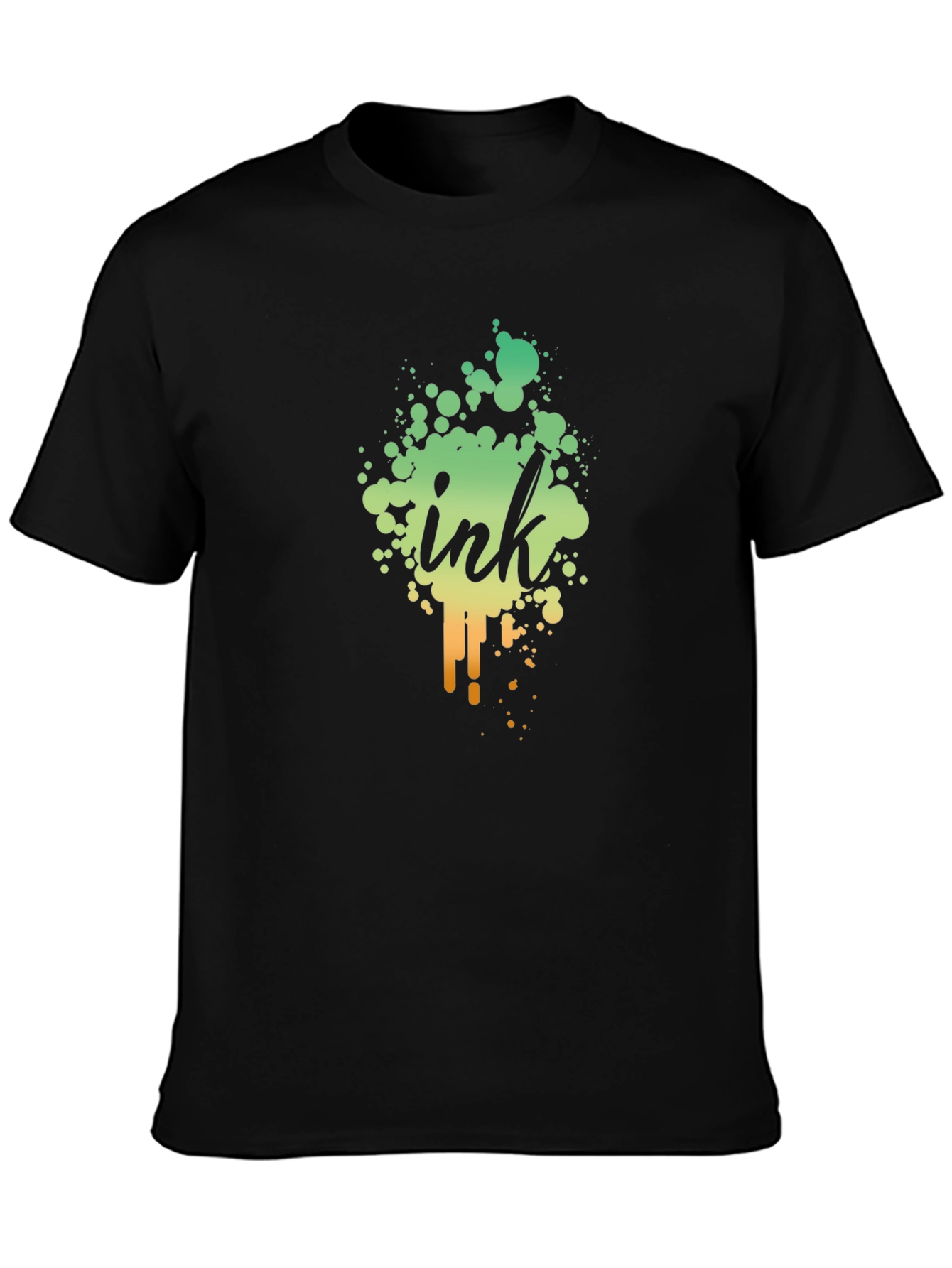 Ink Splatter Graphic Black T-Shirt