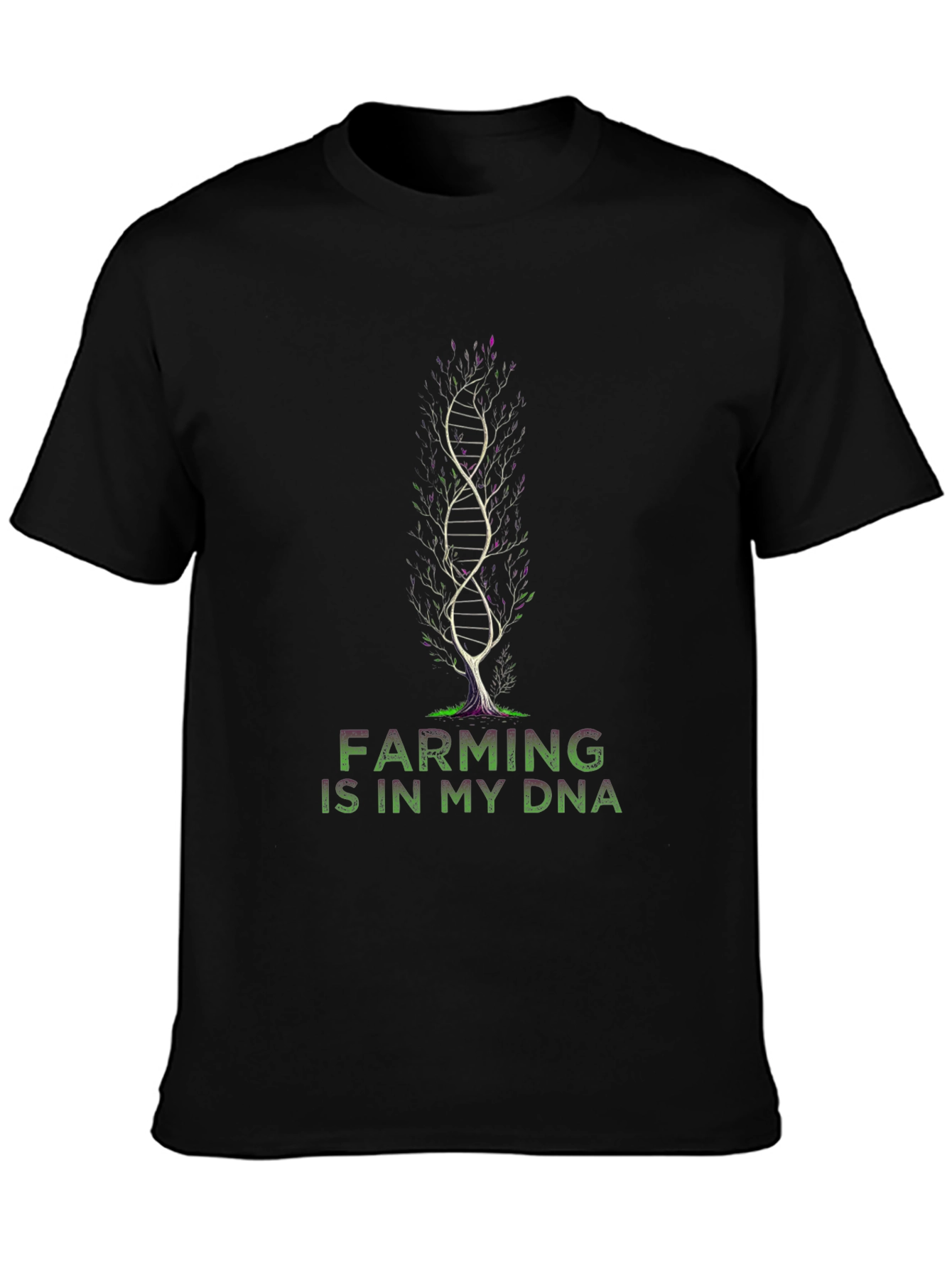 Farming DNA Graphic Tee - Black Cotton Blend