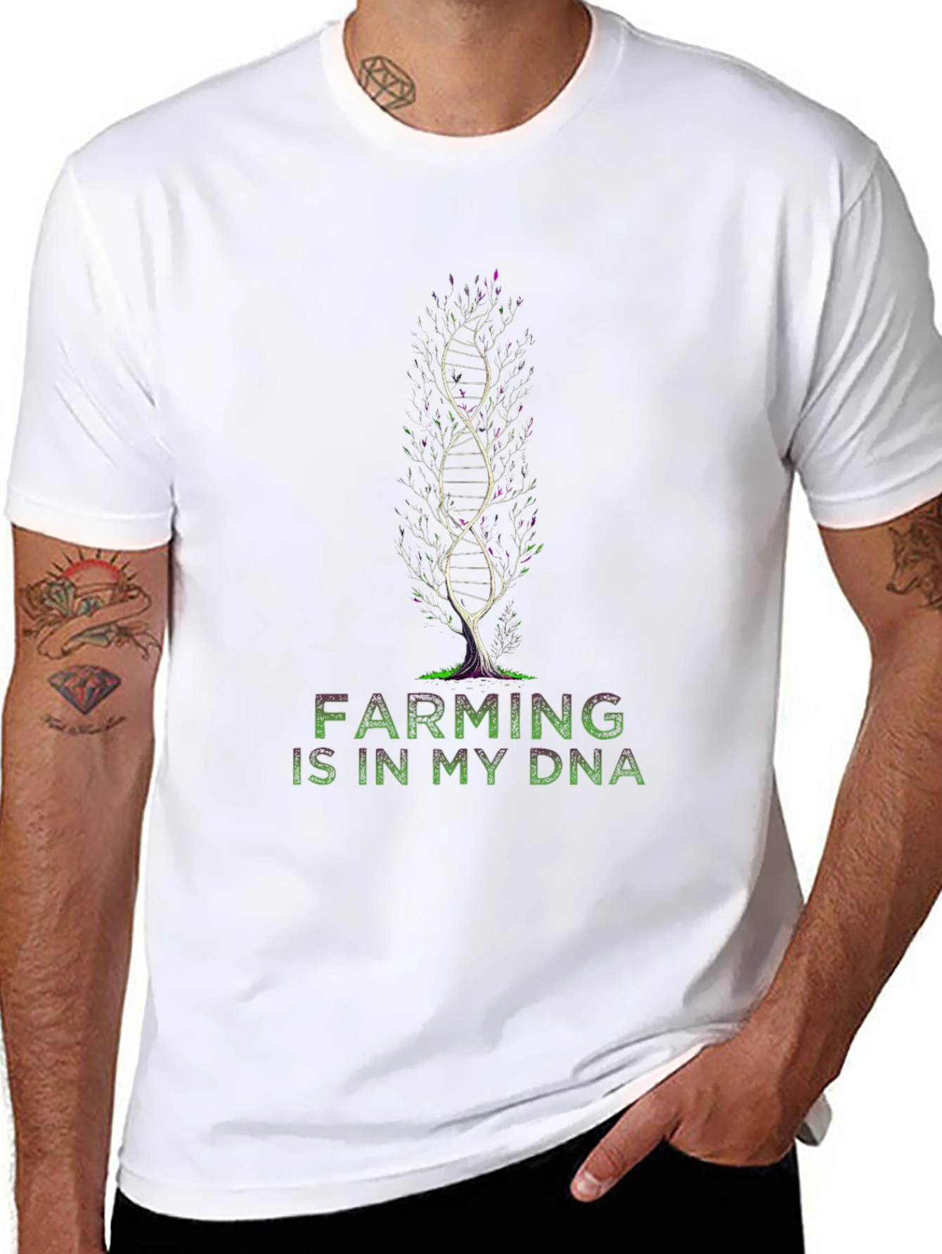 Farming DNA Graphic Tee - Black Cotton Blend