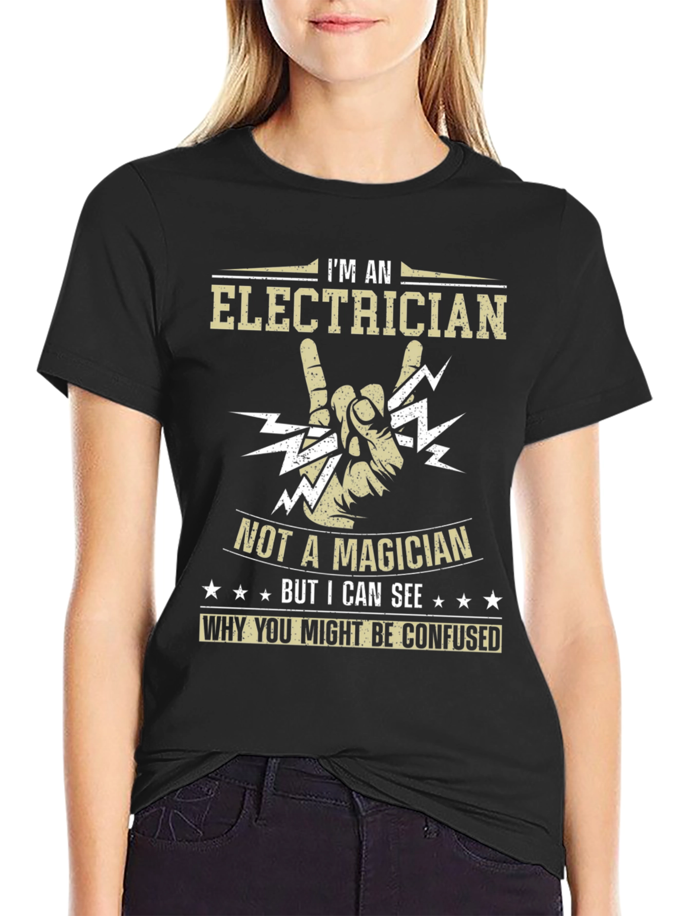Electrician T-Shirt - Not A Magician Funny Tee