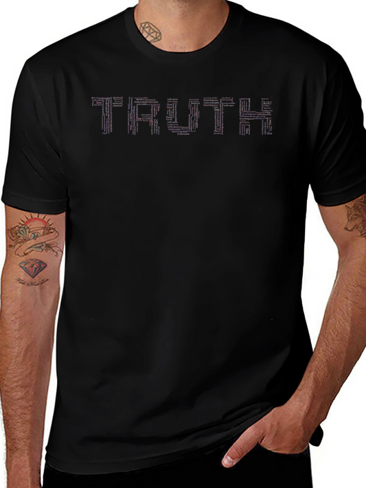 Truth Word Art T-Shirt - Black Crew Neck Tee