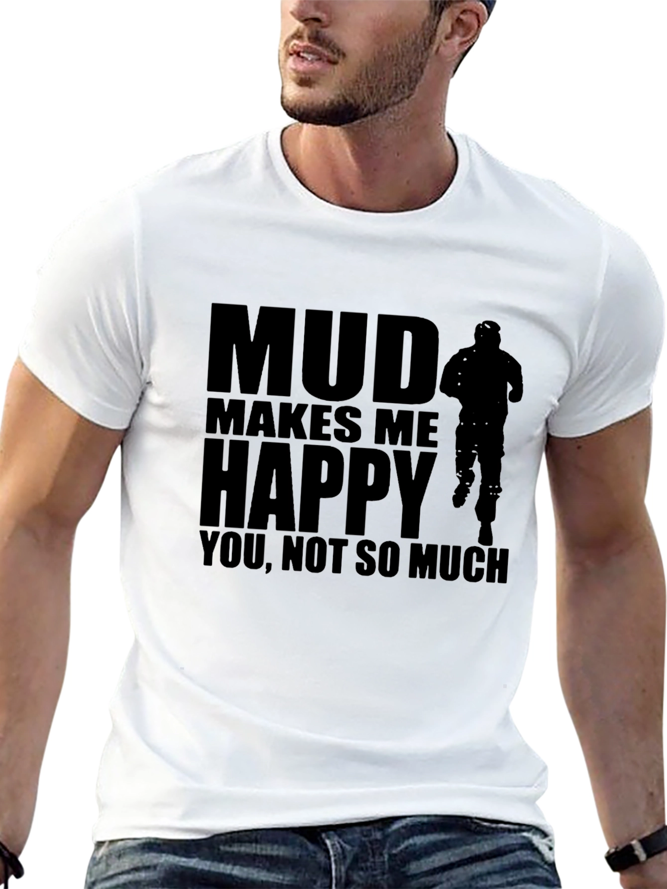Mud Makes Me Happy Black Graphic T-Shirt