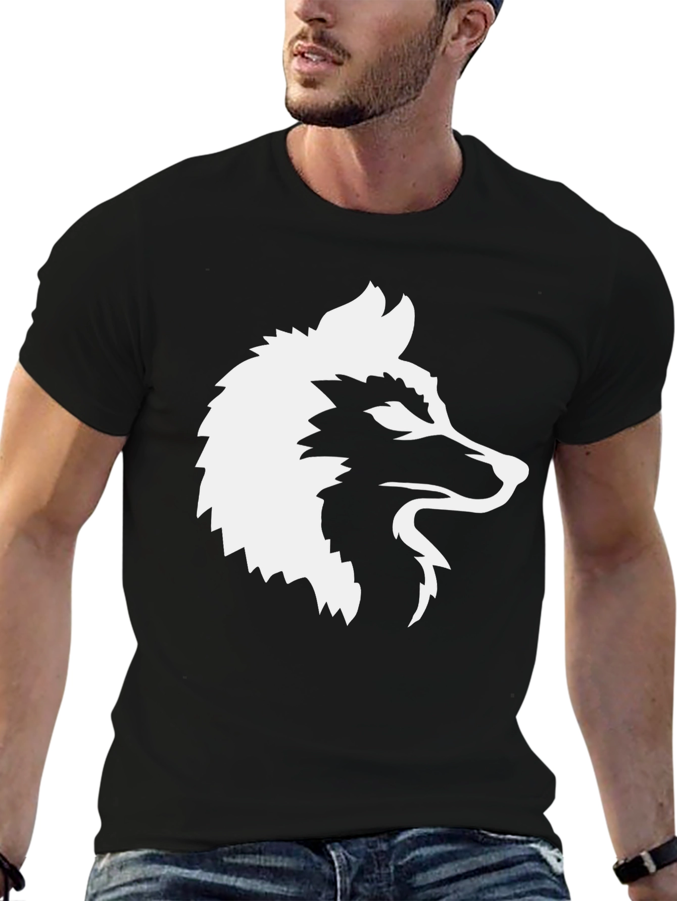 Black Wolf Graphic Tee - Modern Style