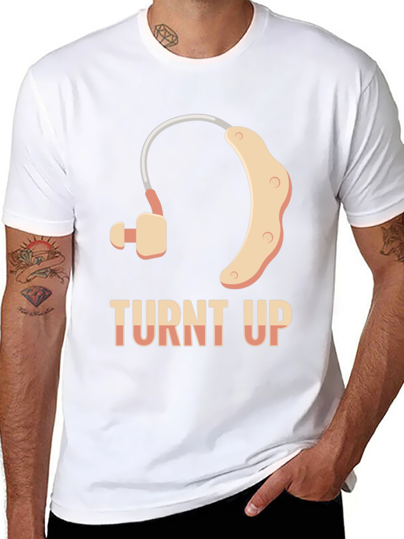 Turnt Up Hearing Aid T-Shirt - Black