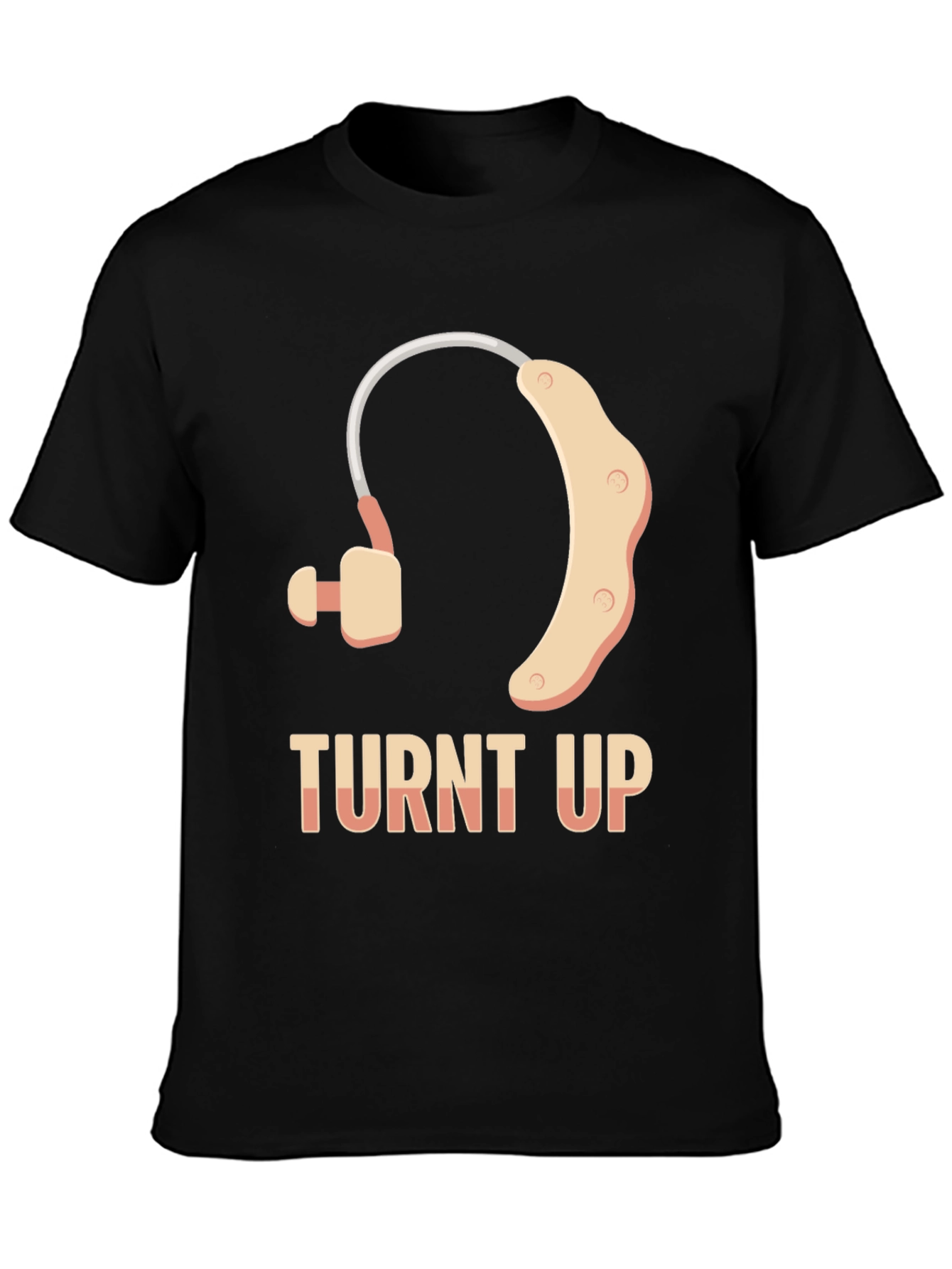 Turnt Up Hearing Aid T-Shirt - Black