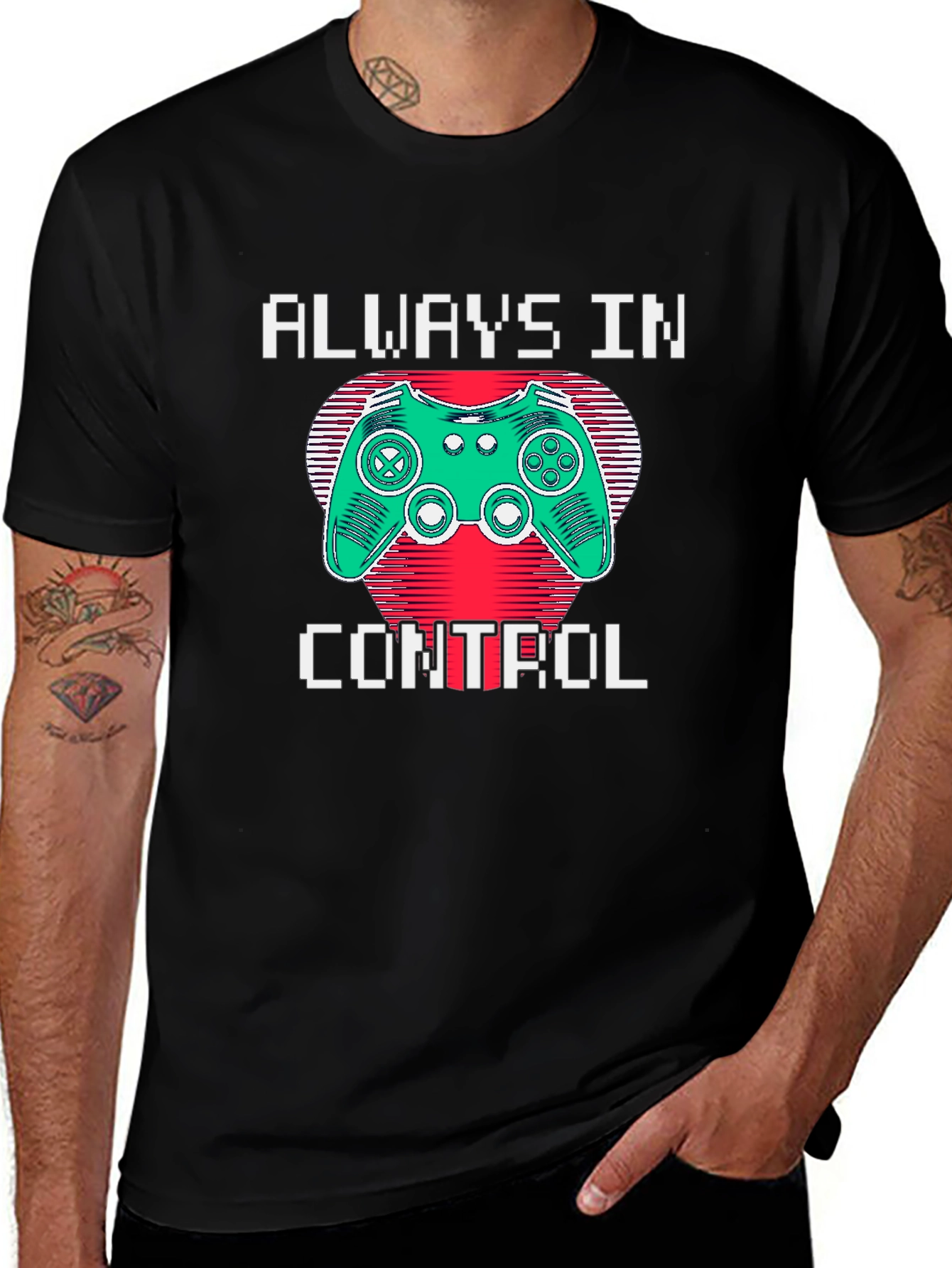 Always In Control Gamer T-Shirt - Black
