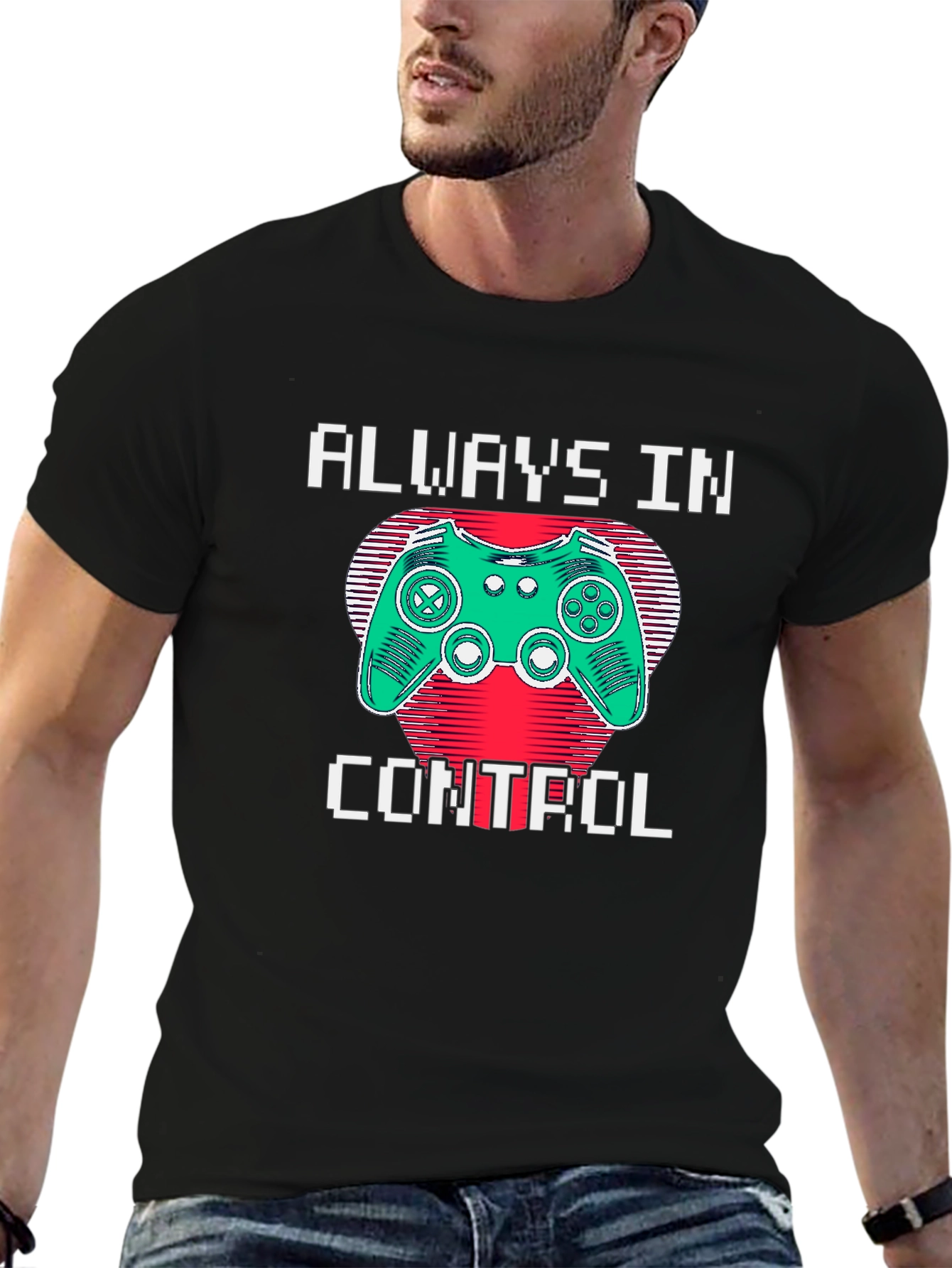 Always In Control Gamer T-Shirt - Black