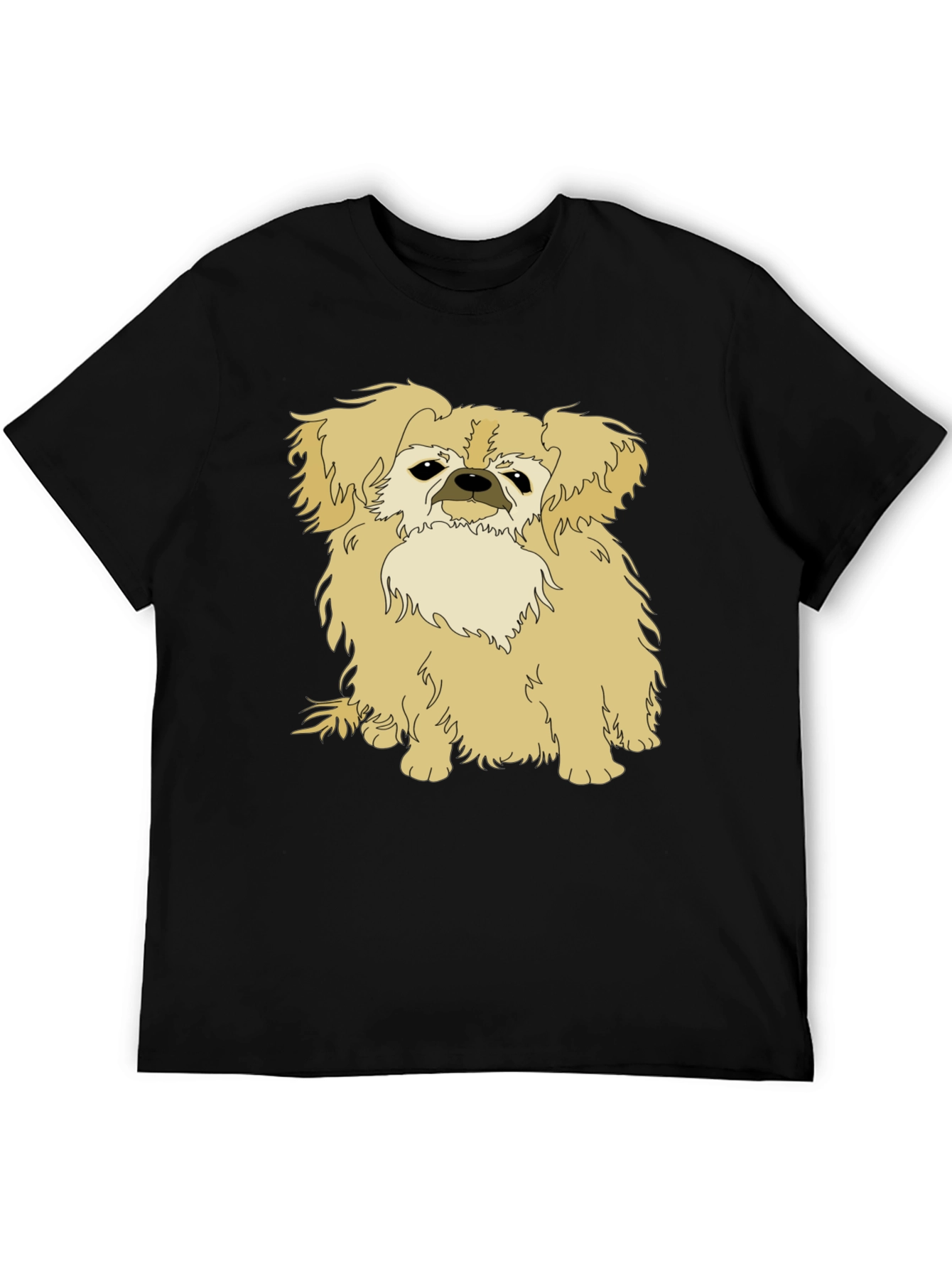 Pekingese Dog Graphic Tee - Black Cotton T-Shirt