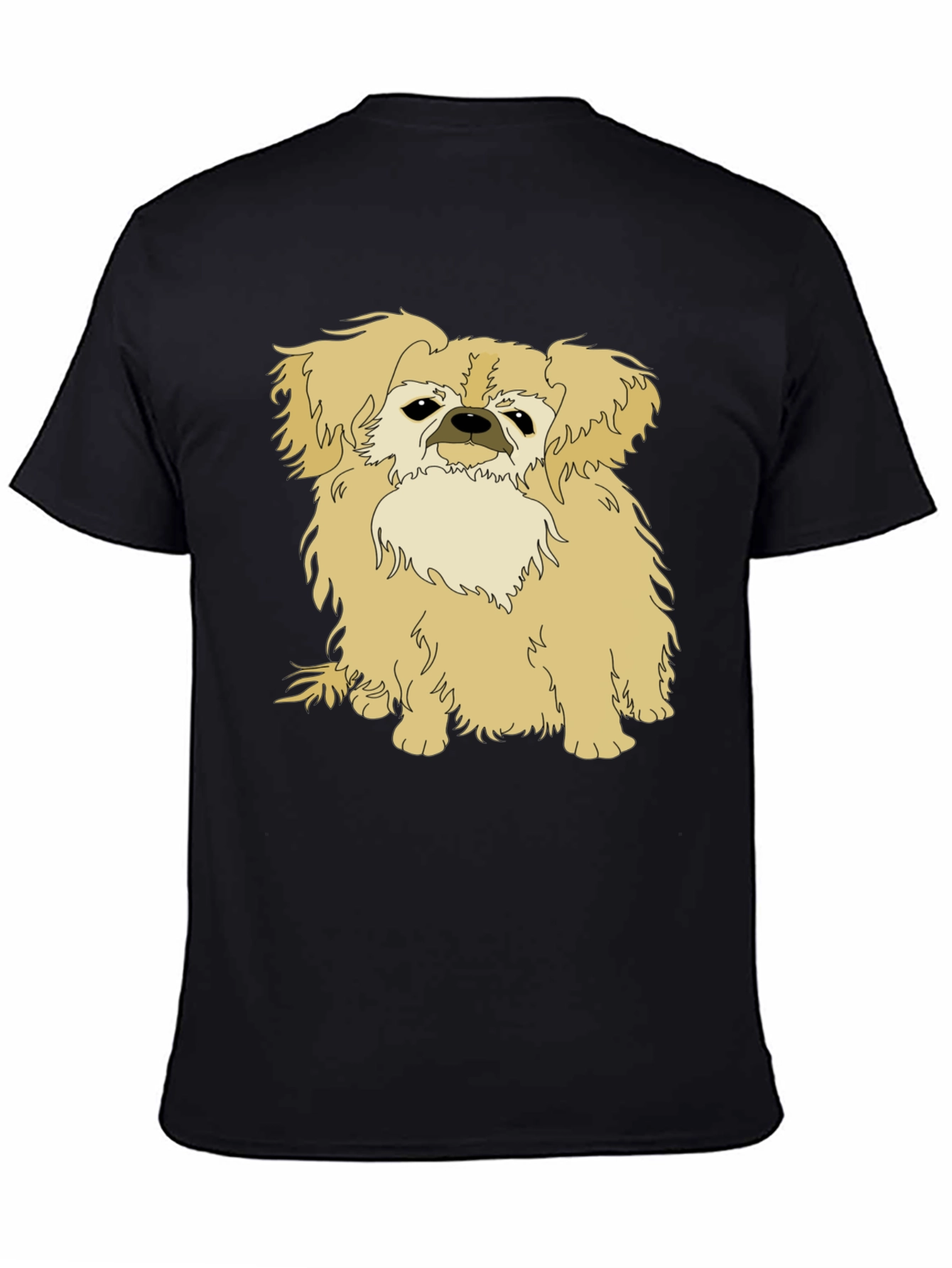 Pekingese Dog Graphic Tee - Black Cotton T-Shirt