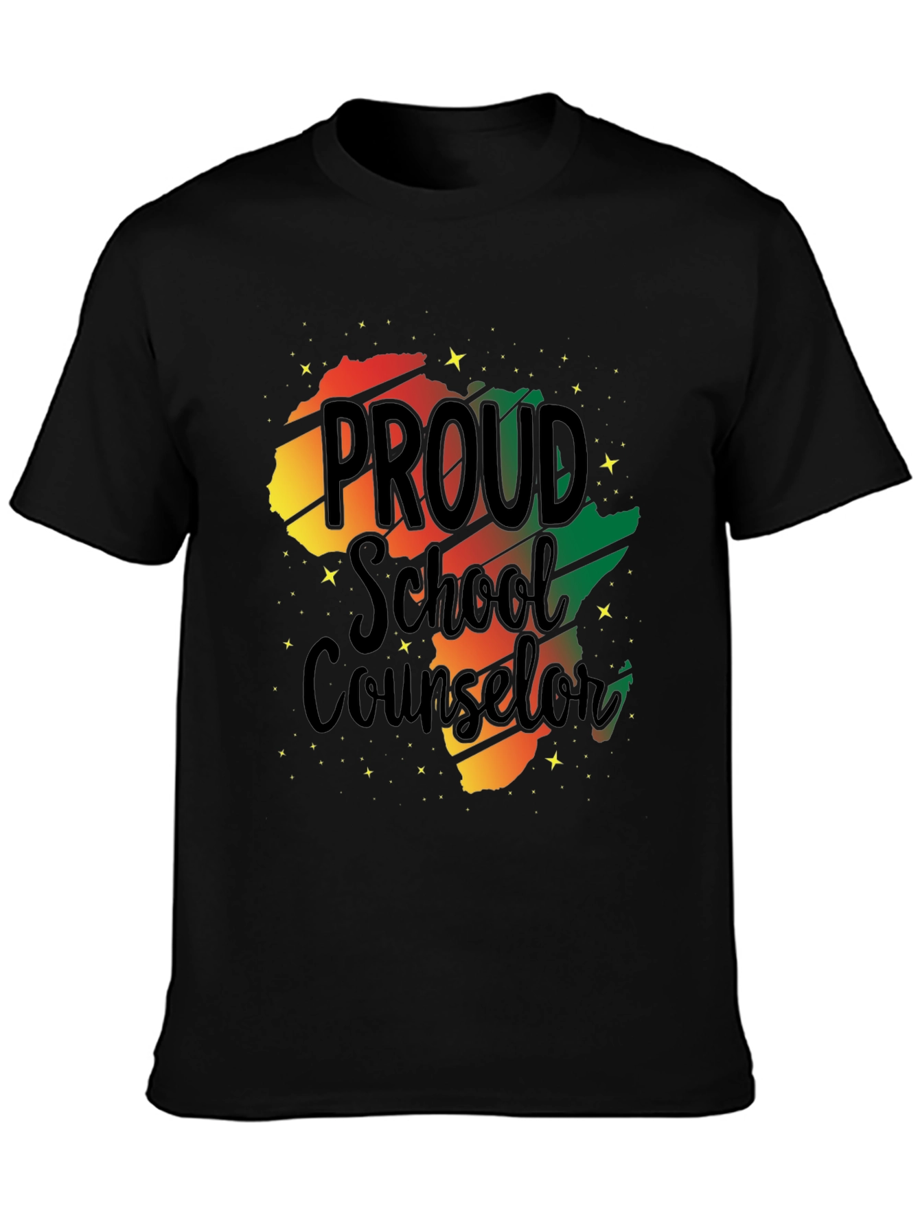 Proud School Counselor Black Pride T-Shirt