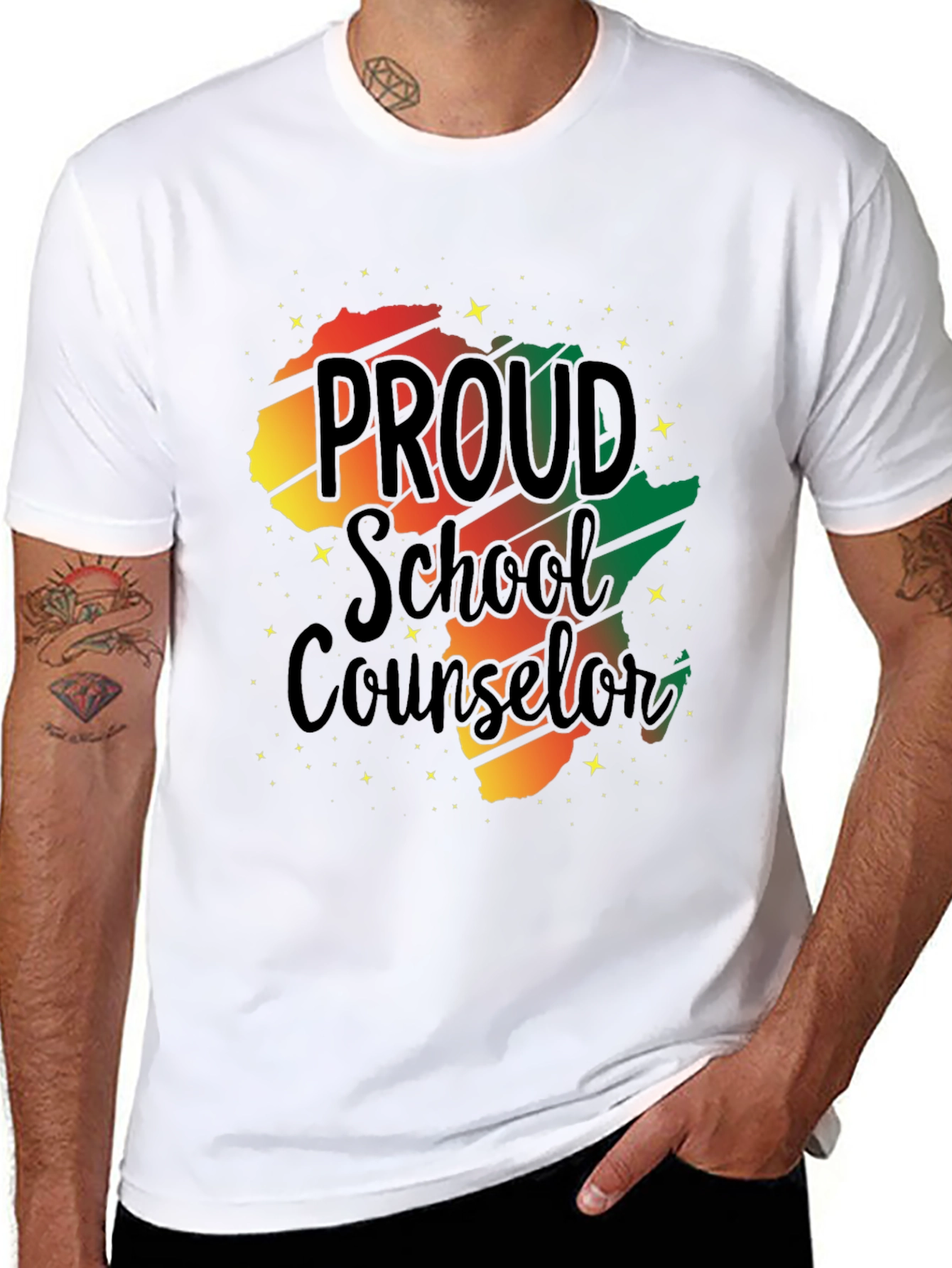 Proud School Counselor Black Pride T-Shirt