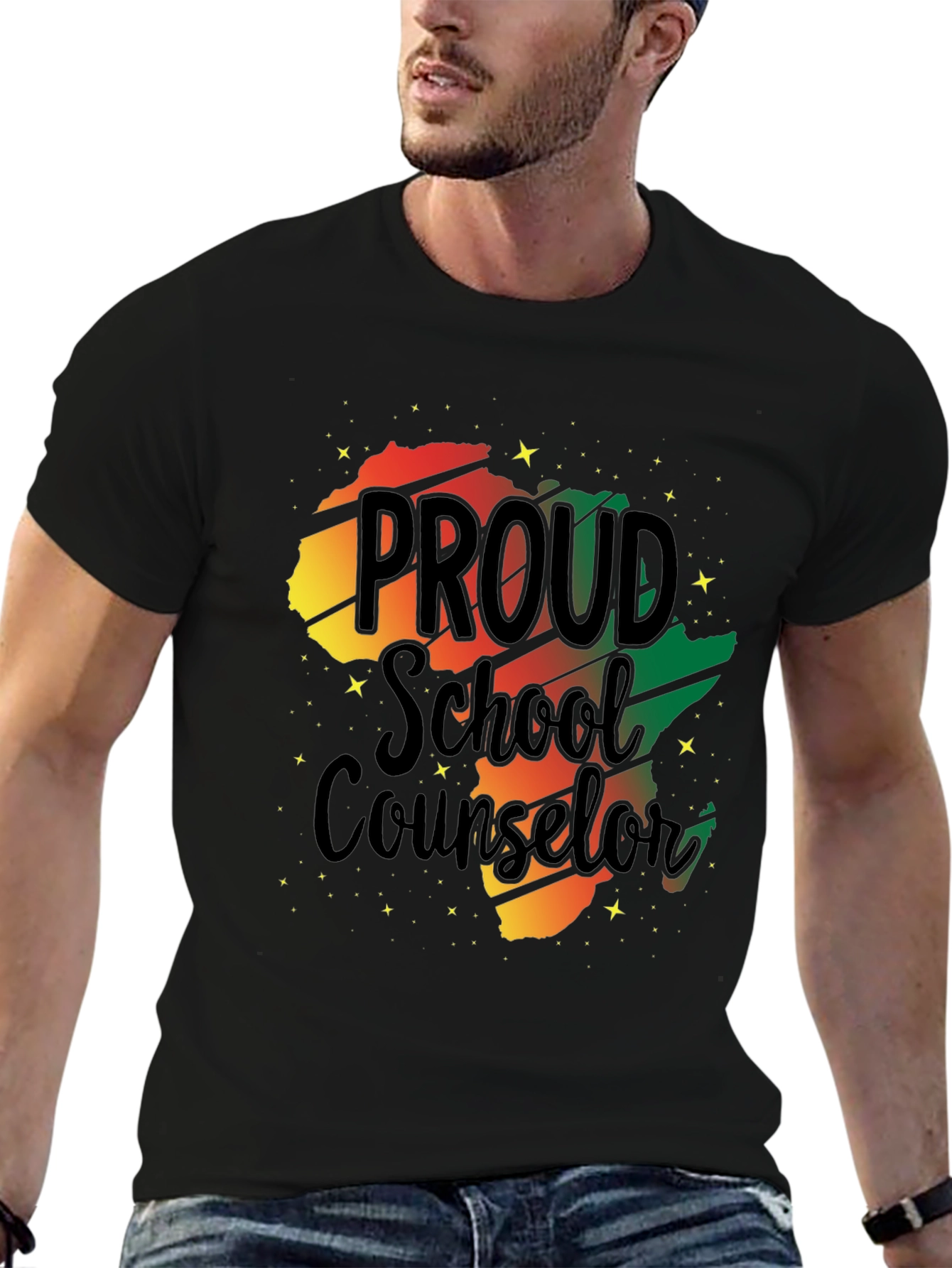 Proud School Counselor Black Pride T-Shirt