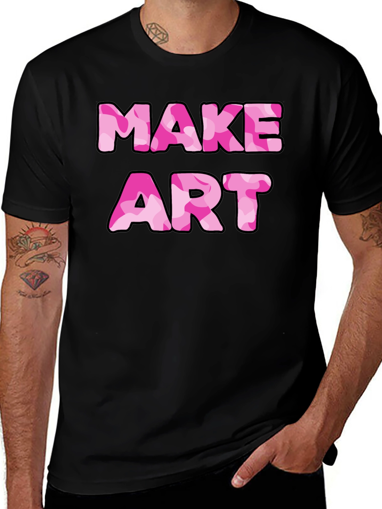 Make Art Graphic Tee - Black Cotton T-Shirt
