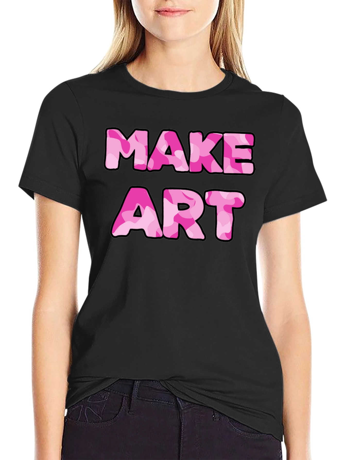 Make Art Graphic Tee - Black Cotton T-Shirt