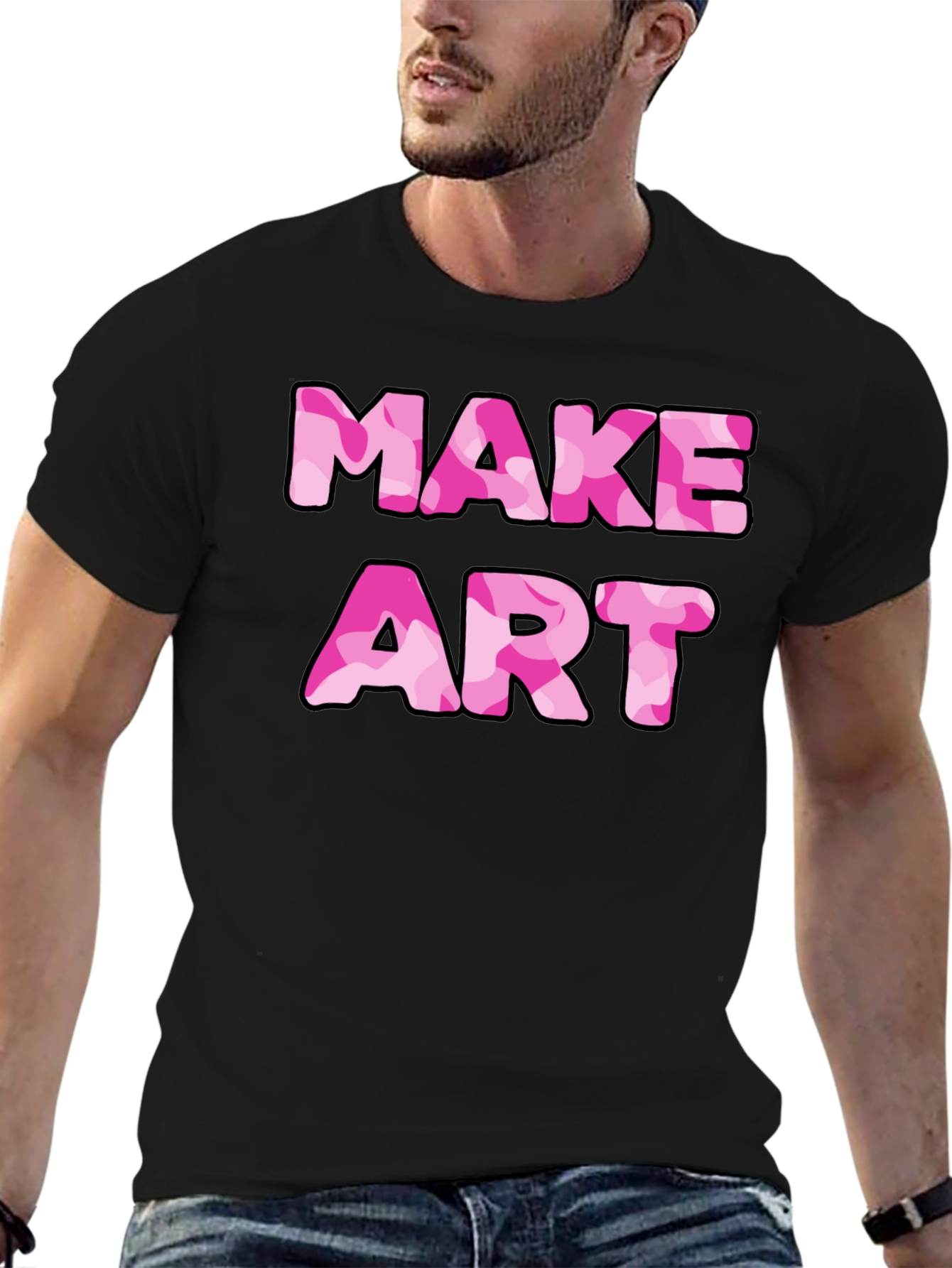 Make Art Graphic Tee - Black Cotton T-Shirt