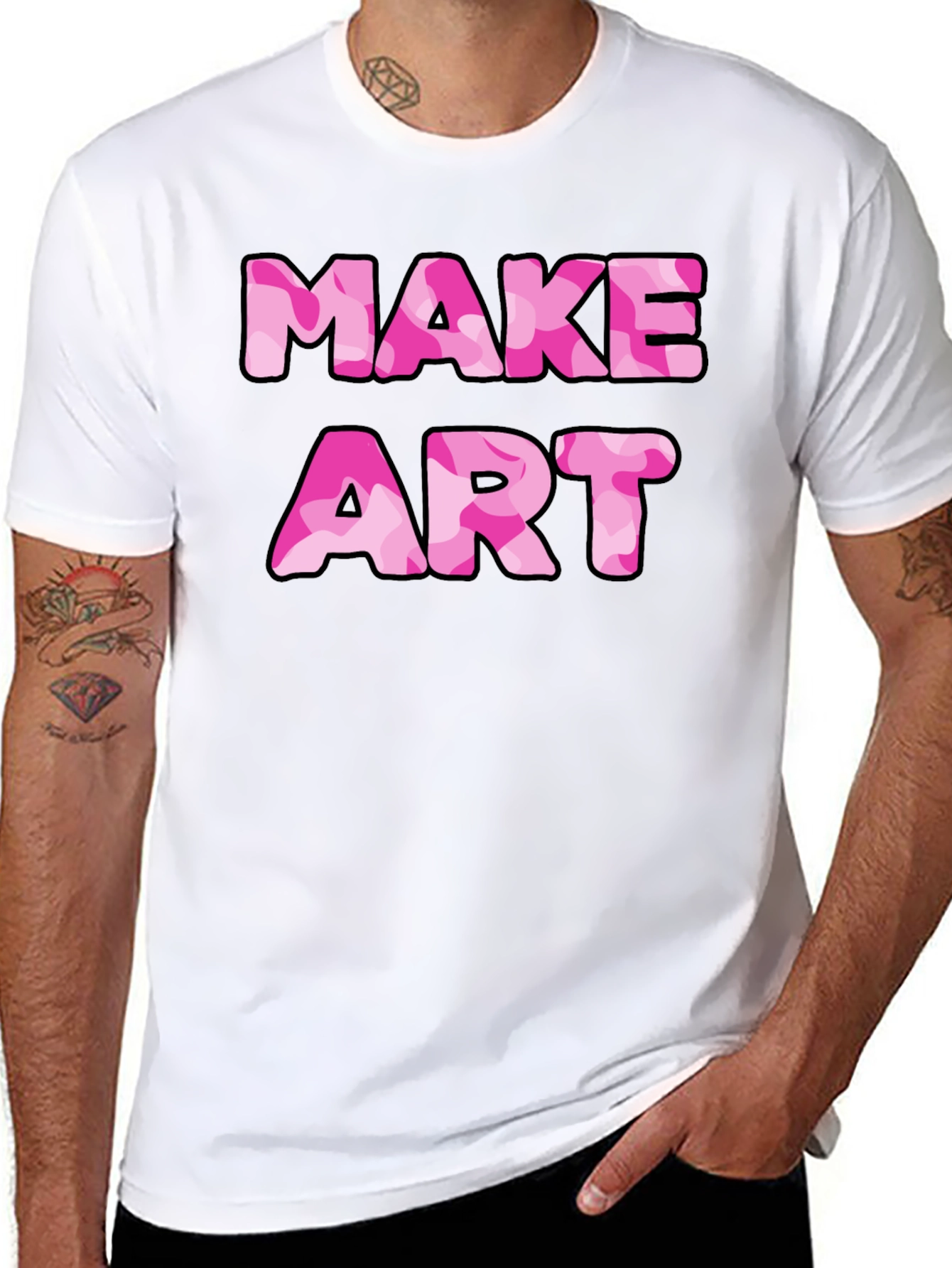 Make Art Graphic Tee - Black Cotton T-Shirt
