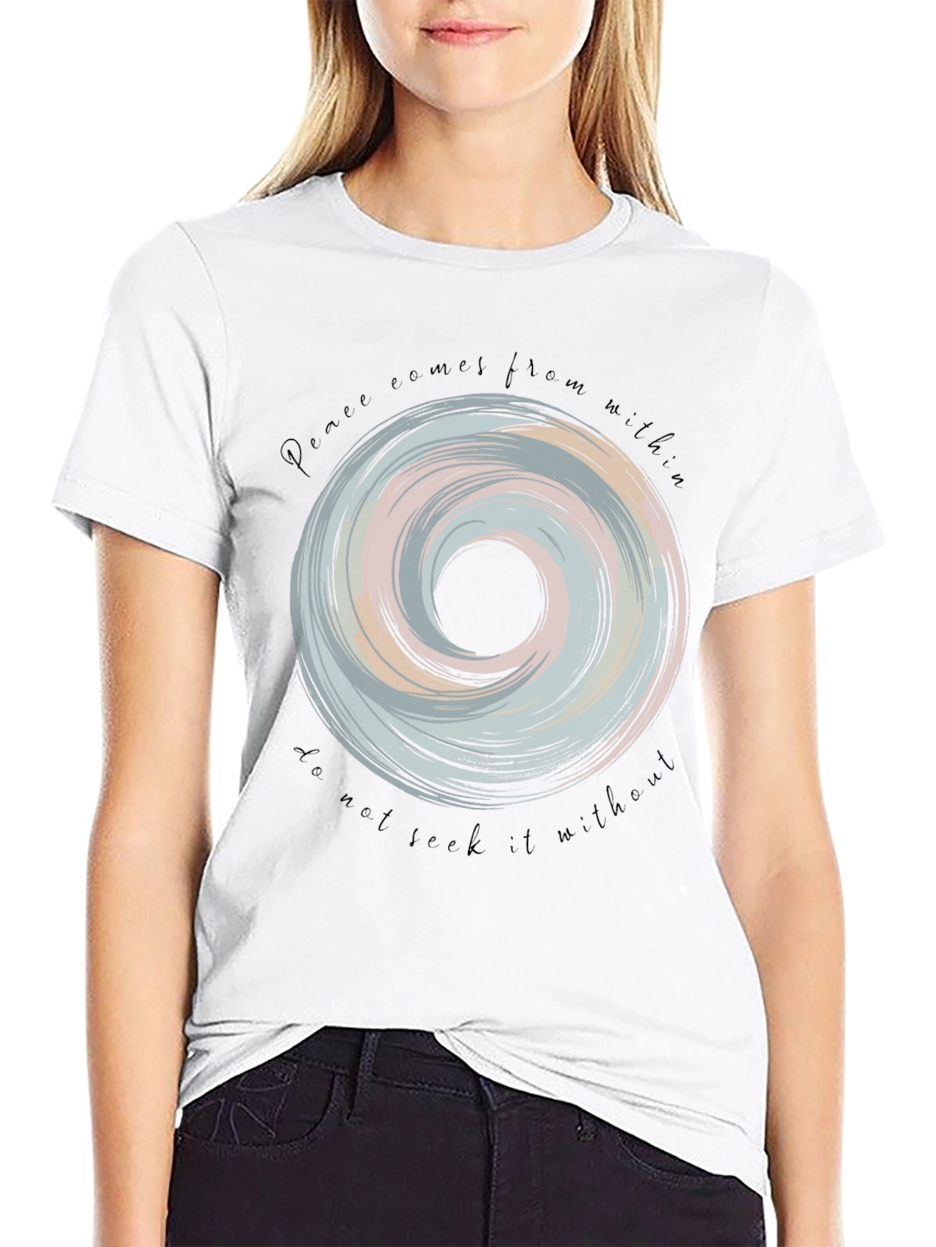 Peace Within Black Graphic Tee
