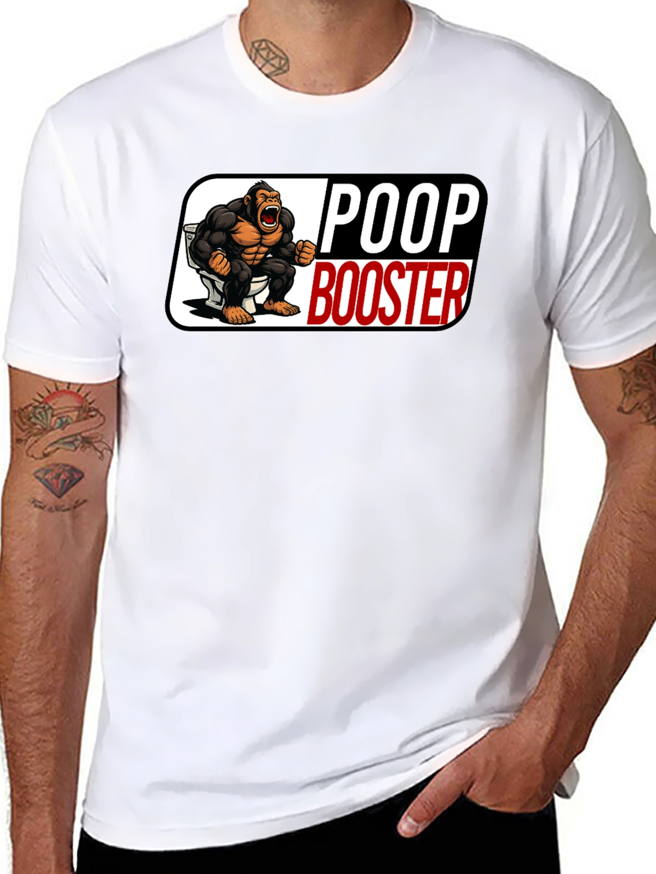 Poop Booster Gorilla Graphic T-Shirt