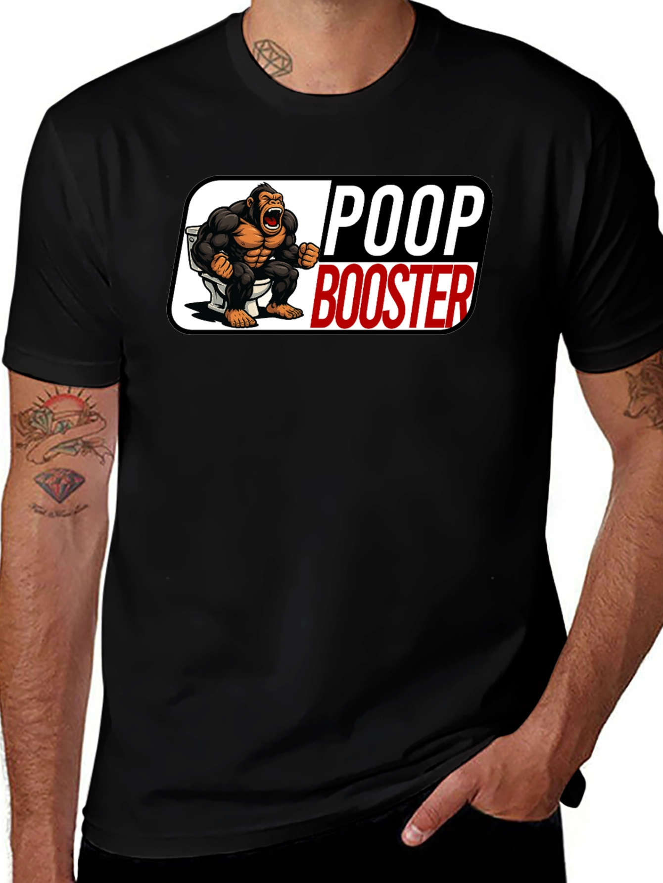 Poop Booster Gorilla Graphic T-Shirt