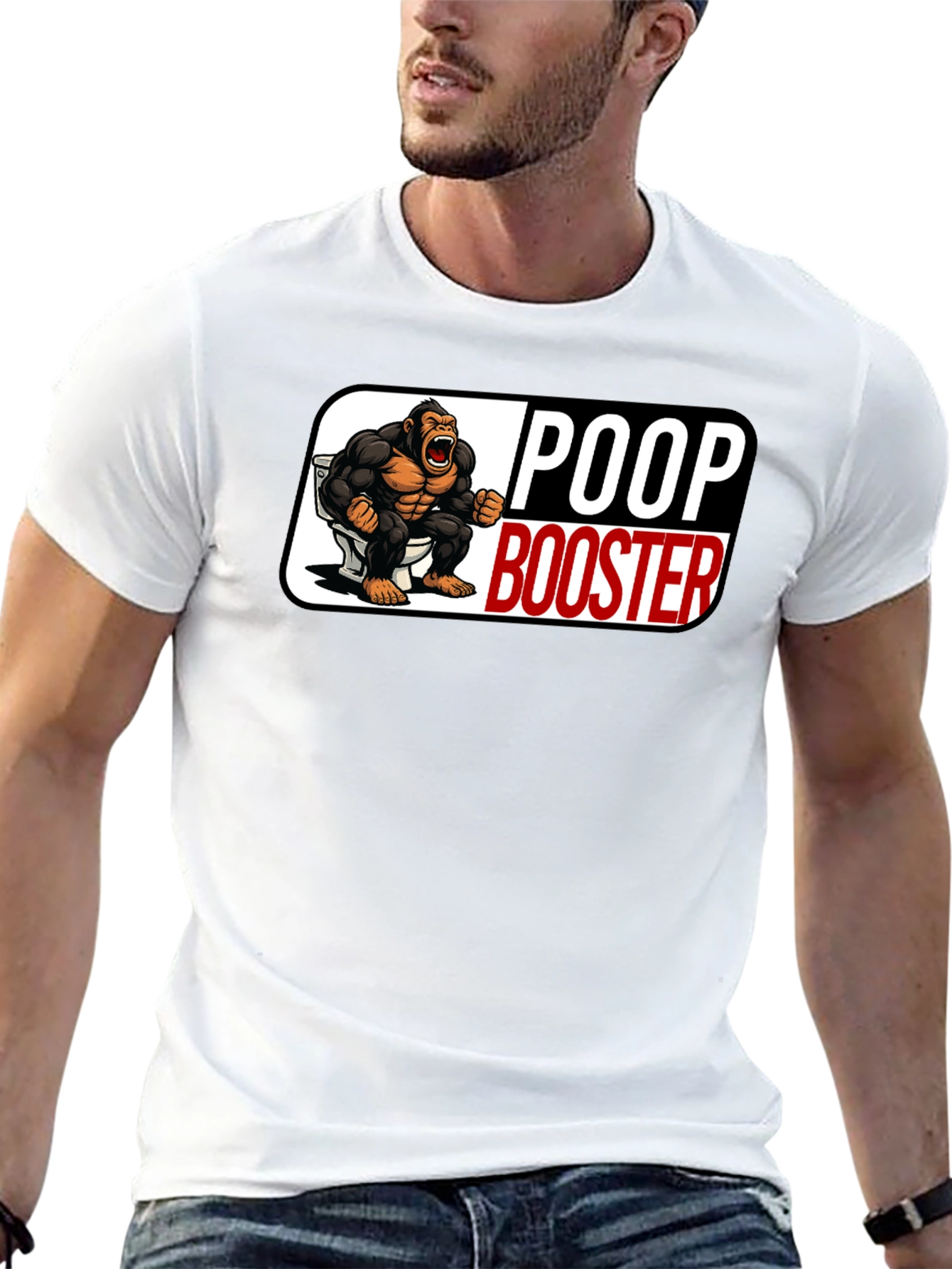 Poop Booster Gorilla Graphic T-Shirt