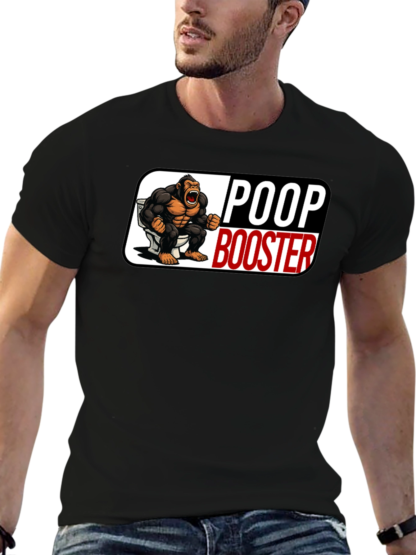 Poop Booster Gorilla Graphic T-Shirt