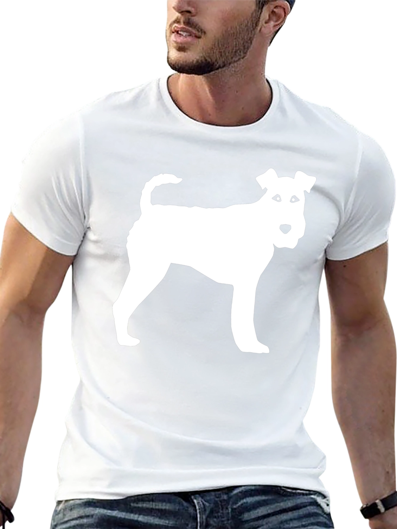 Fox Terrier Silhouette Tee - Black Cotton Blend