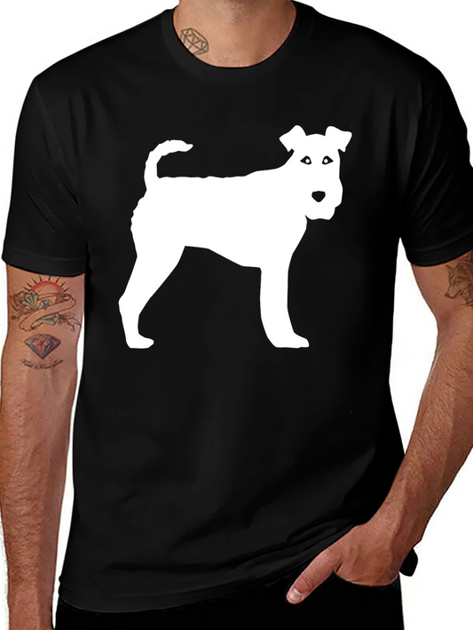 Fox Terrier Silhouette Tee - Black Cotton Blend