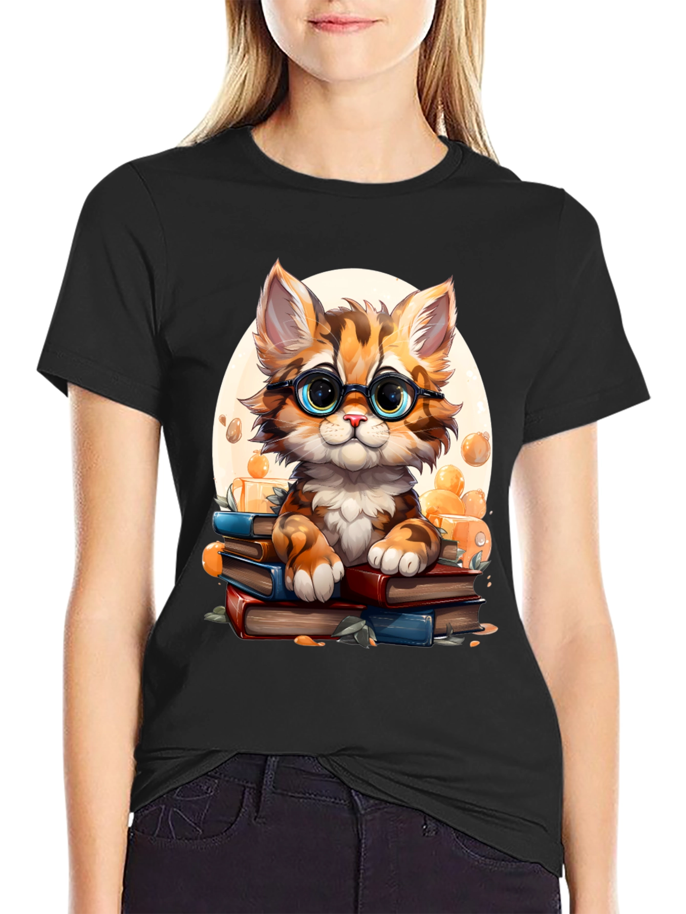 Bookish Cat Graphic Tee
