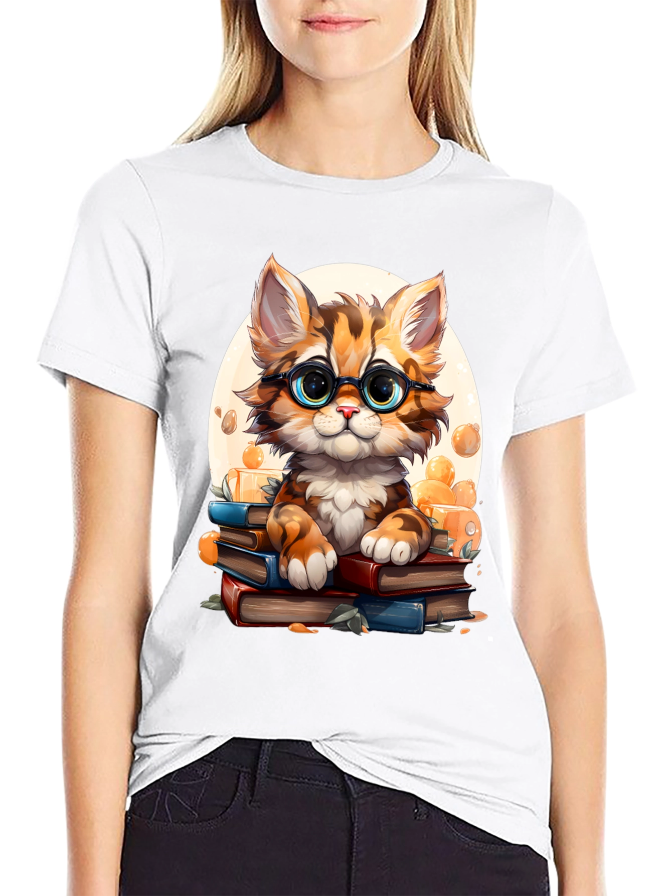 Bookish Cat Graphic Tee